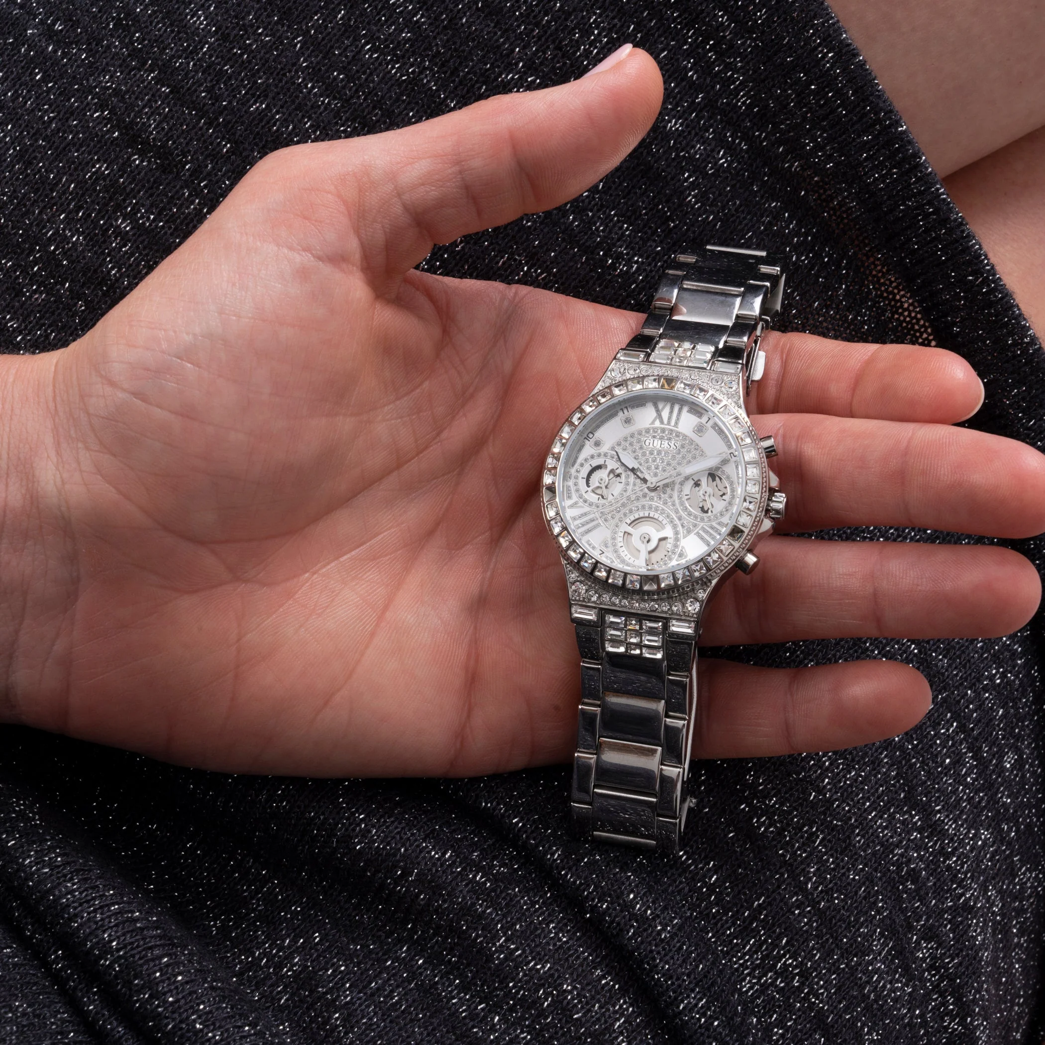 Guess Ladies Moonlight Silver Watch - Image 5