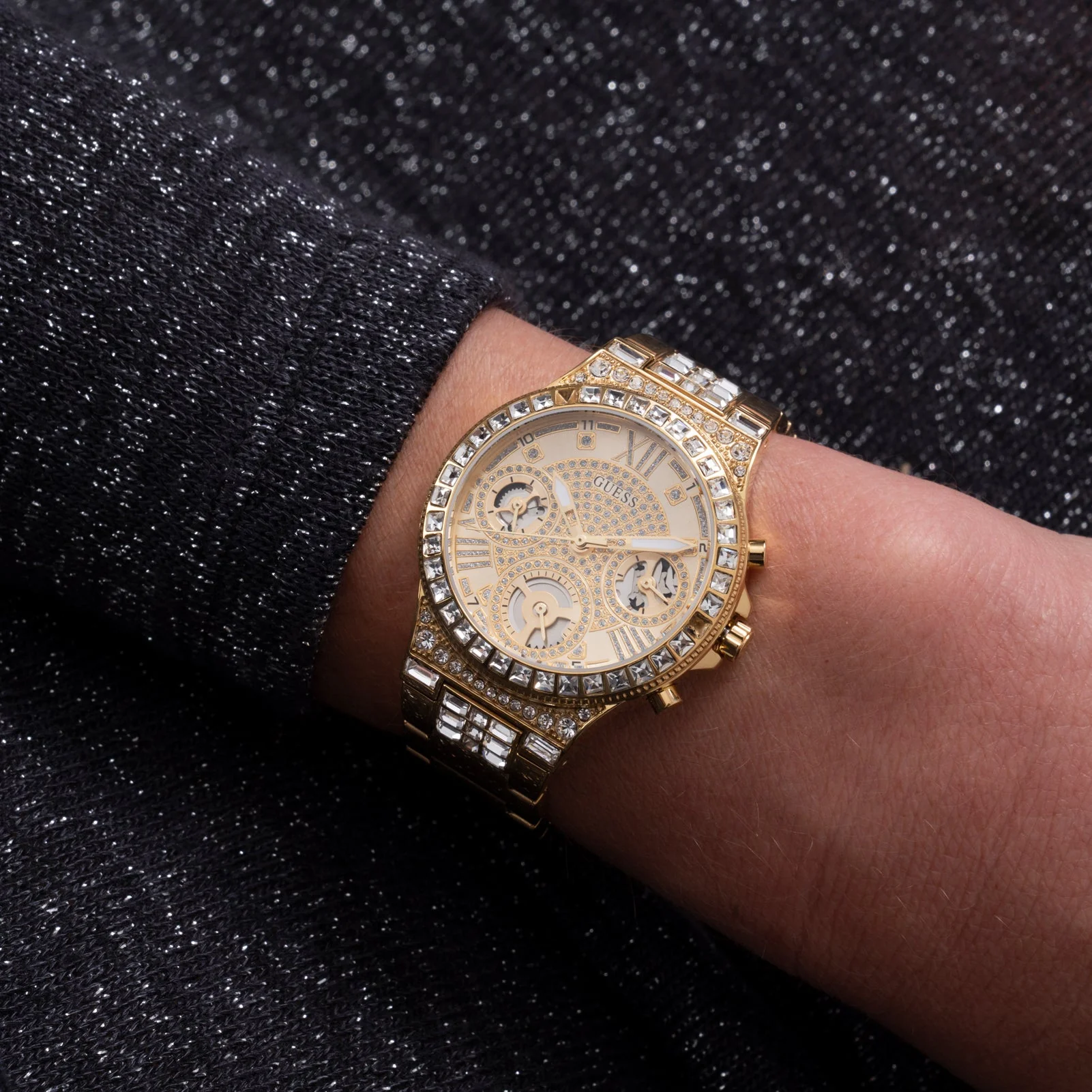 Guess Ladies Moonlight Gold Watch - Image 5