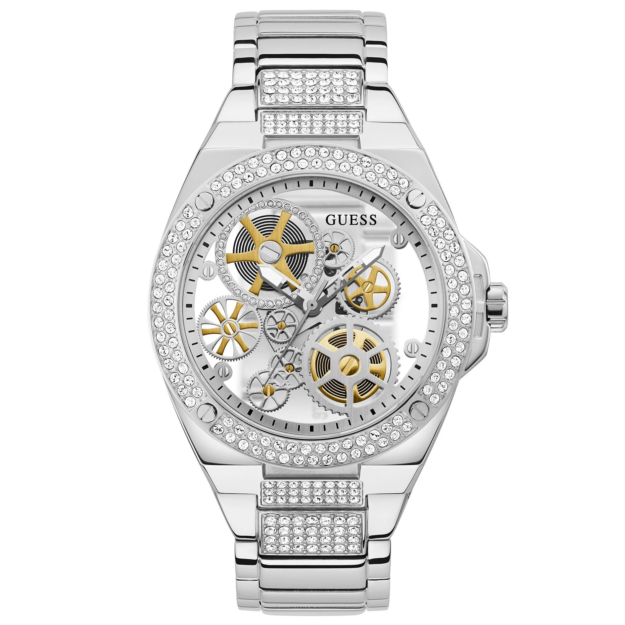 Guess Men's Big Reveal Silver Watch