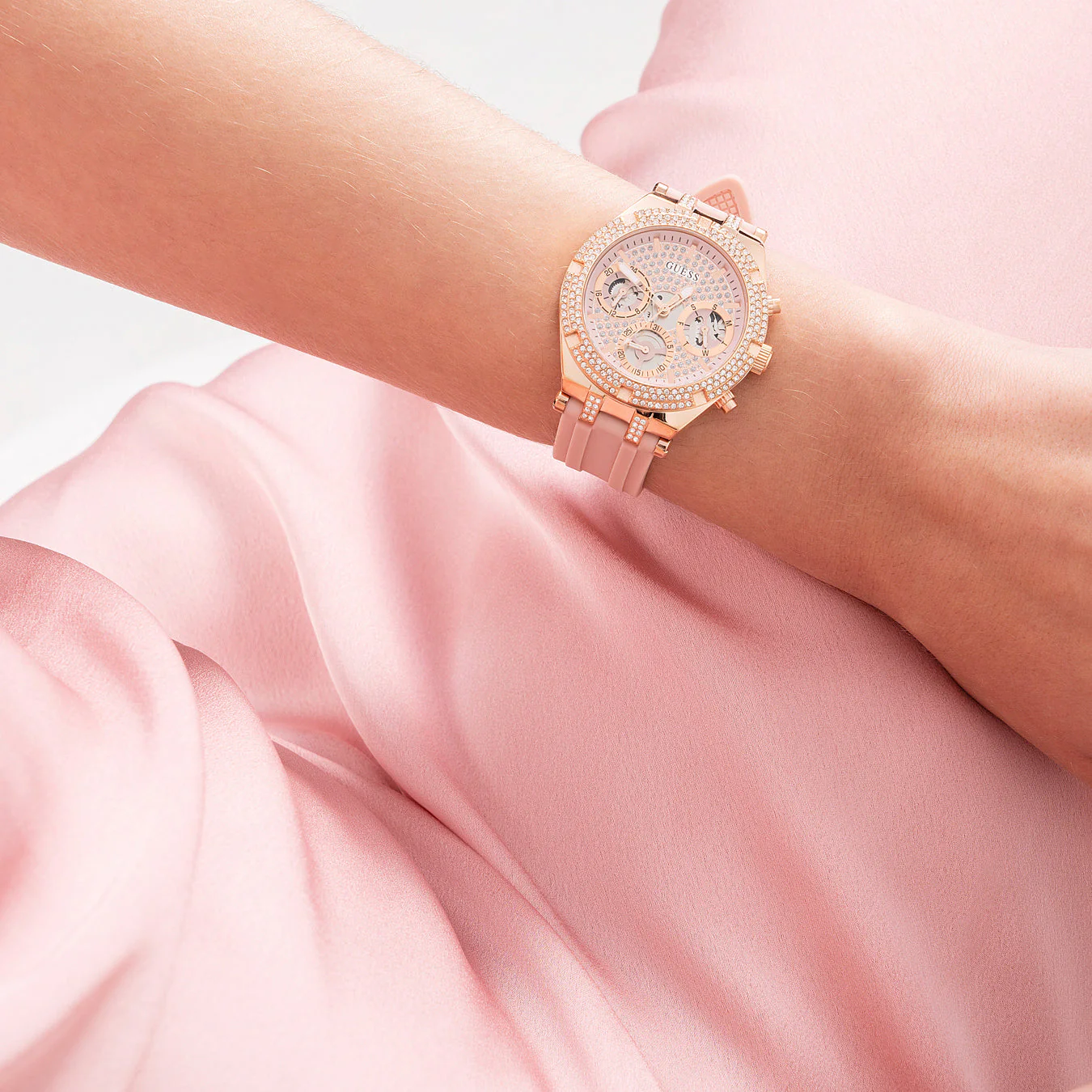 Guess Ladies Heiress Rose Gold Watch - Image 5