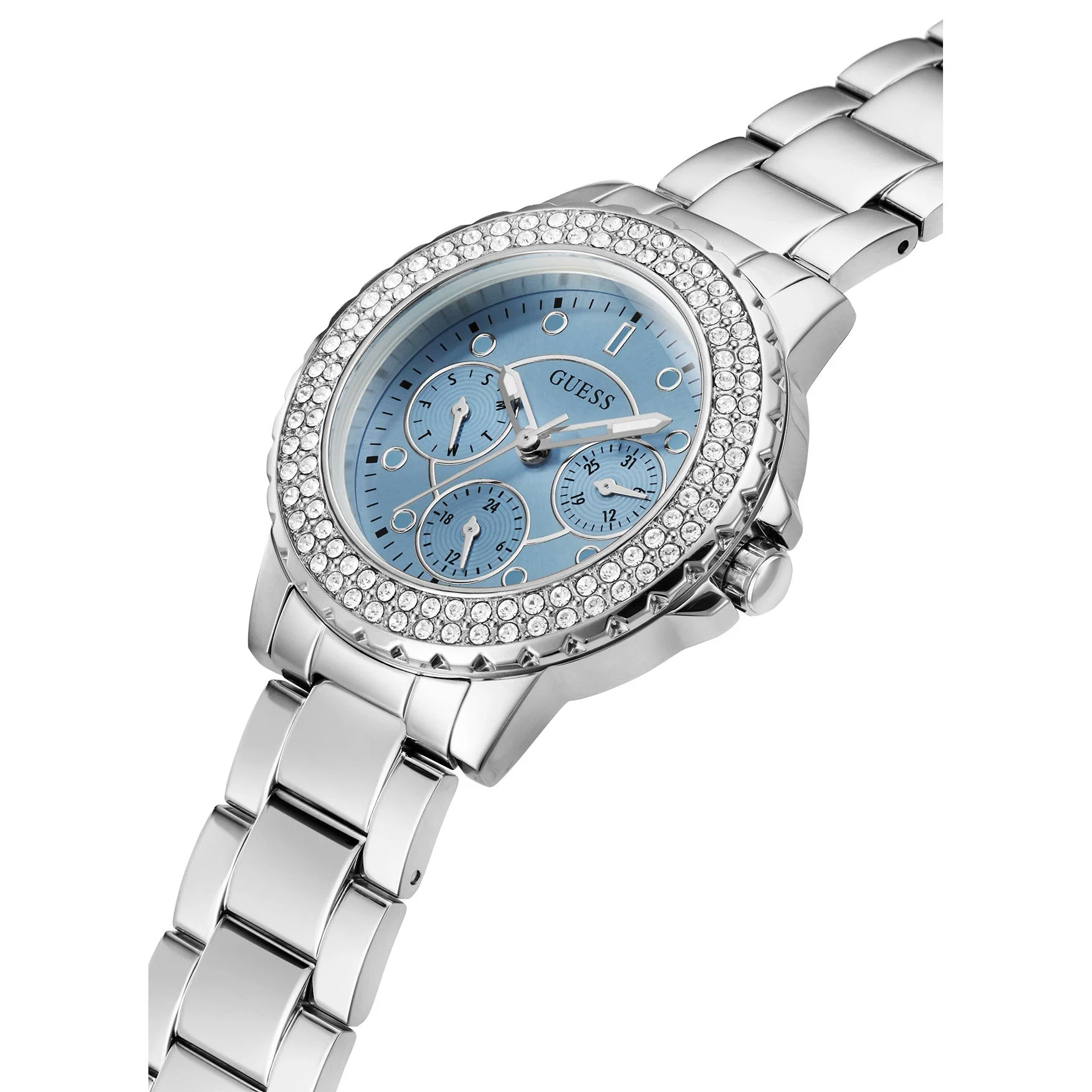 Guess Ladies Crown Jewel Blue Watch - Image 2