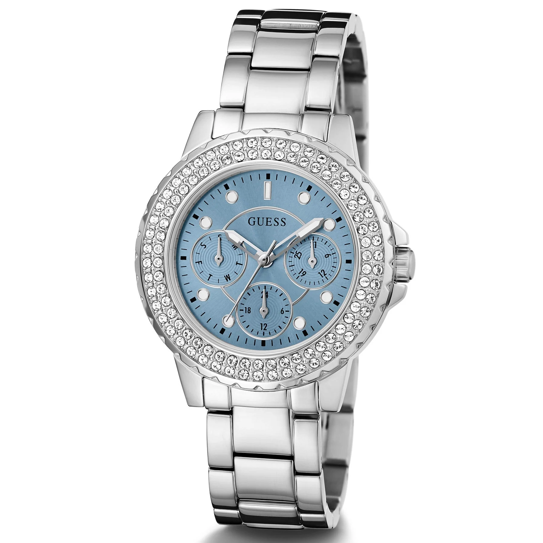 Guess Ladies Crown Jewel Blue Watch - Image 3