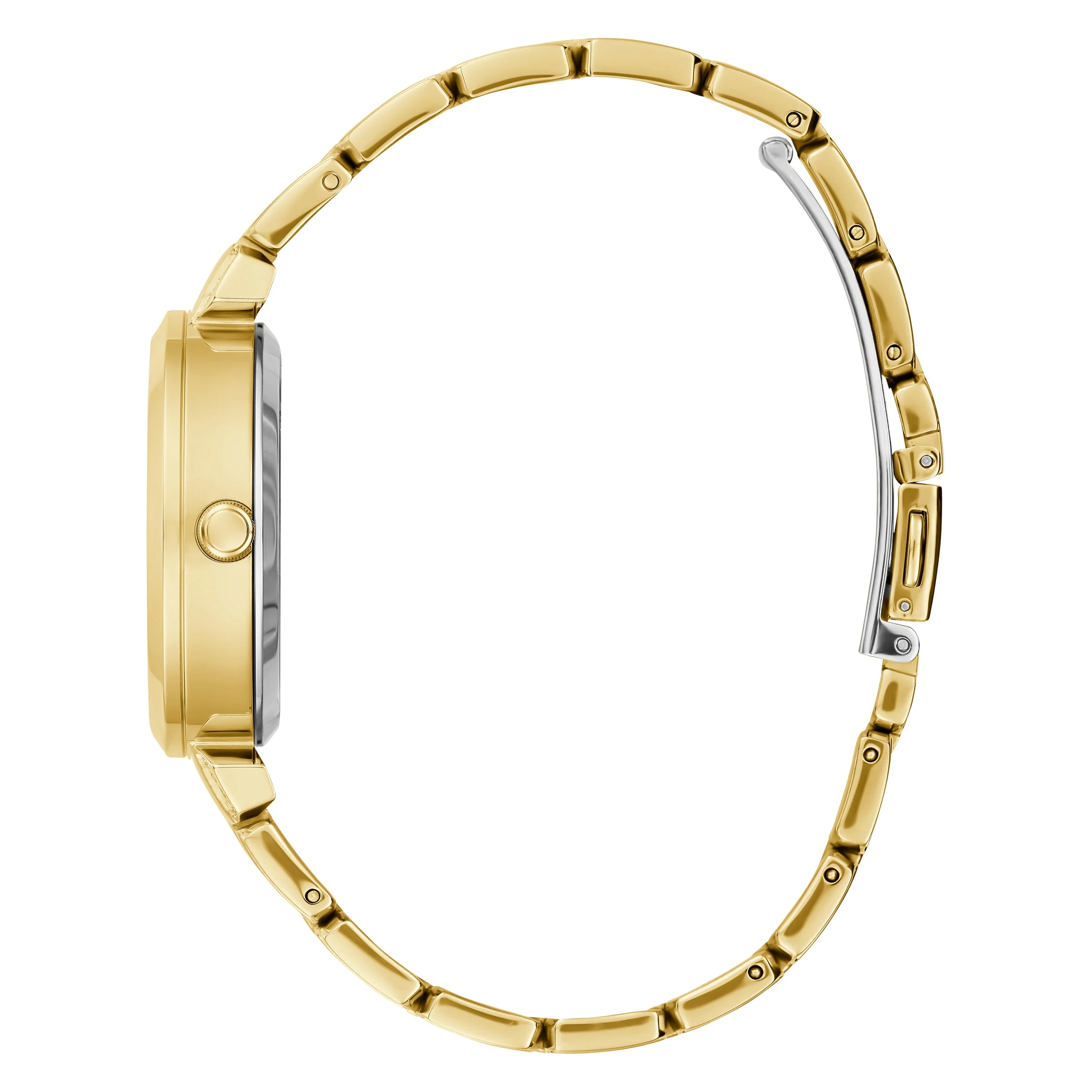 Guess Ladies Crystal Clear Gold Watch - Image 3