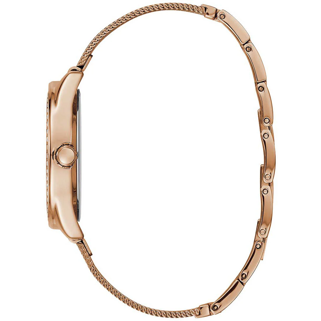 Guess Ladies Tri Glitz Rose Gold Watch - Image 2