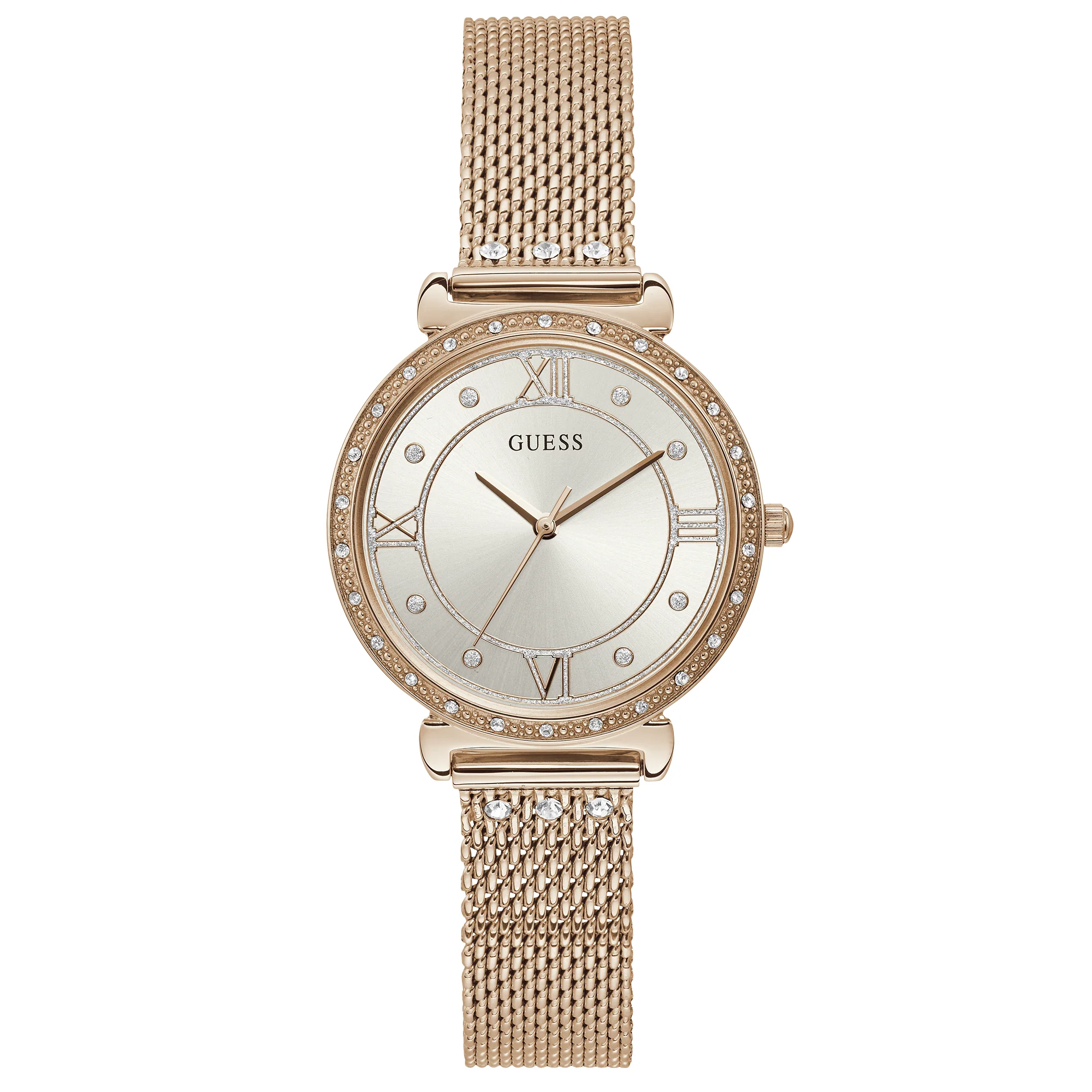 Guess Ladies Rose Gold Jewel Watch - Image 4