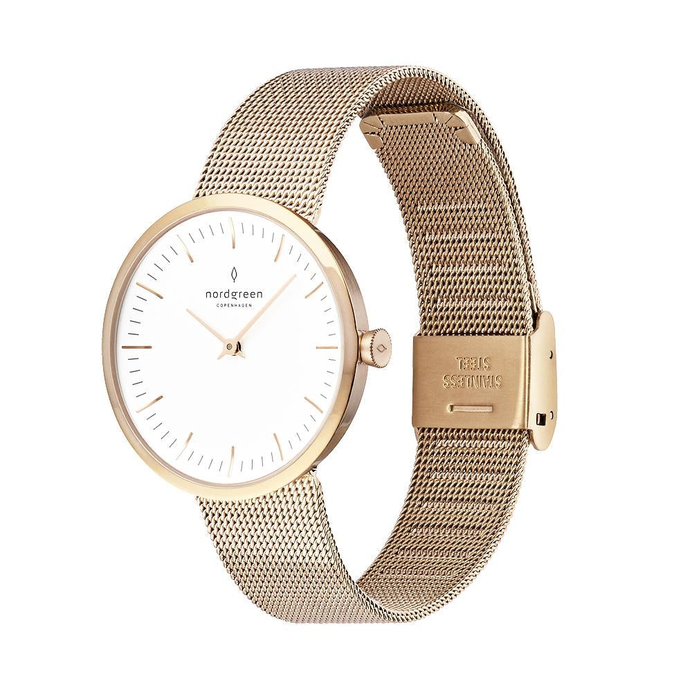 Nordgreen Infinity Gold Mesh 32mm Gold Case Watch - Image 4
