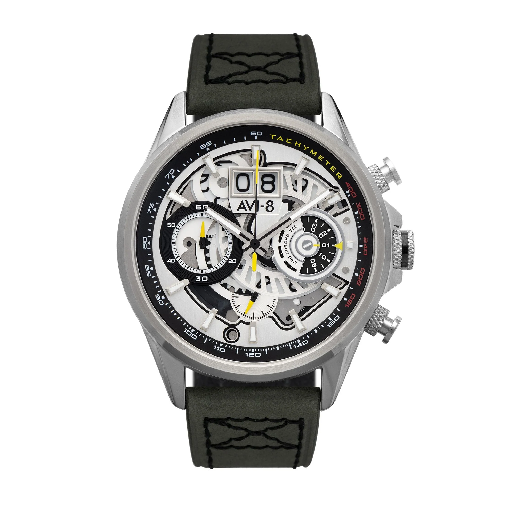 AVI-8 Ivory Steel Hawker Harrier Chronograph Watch
