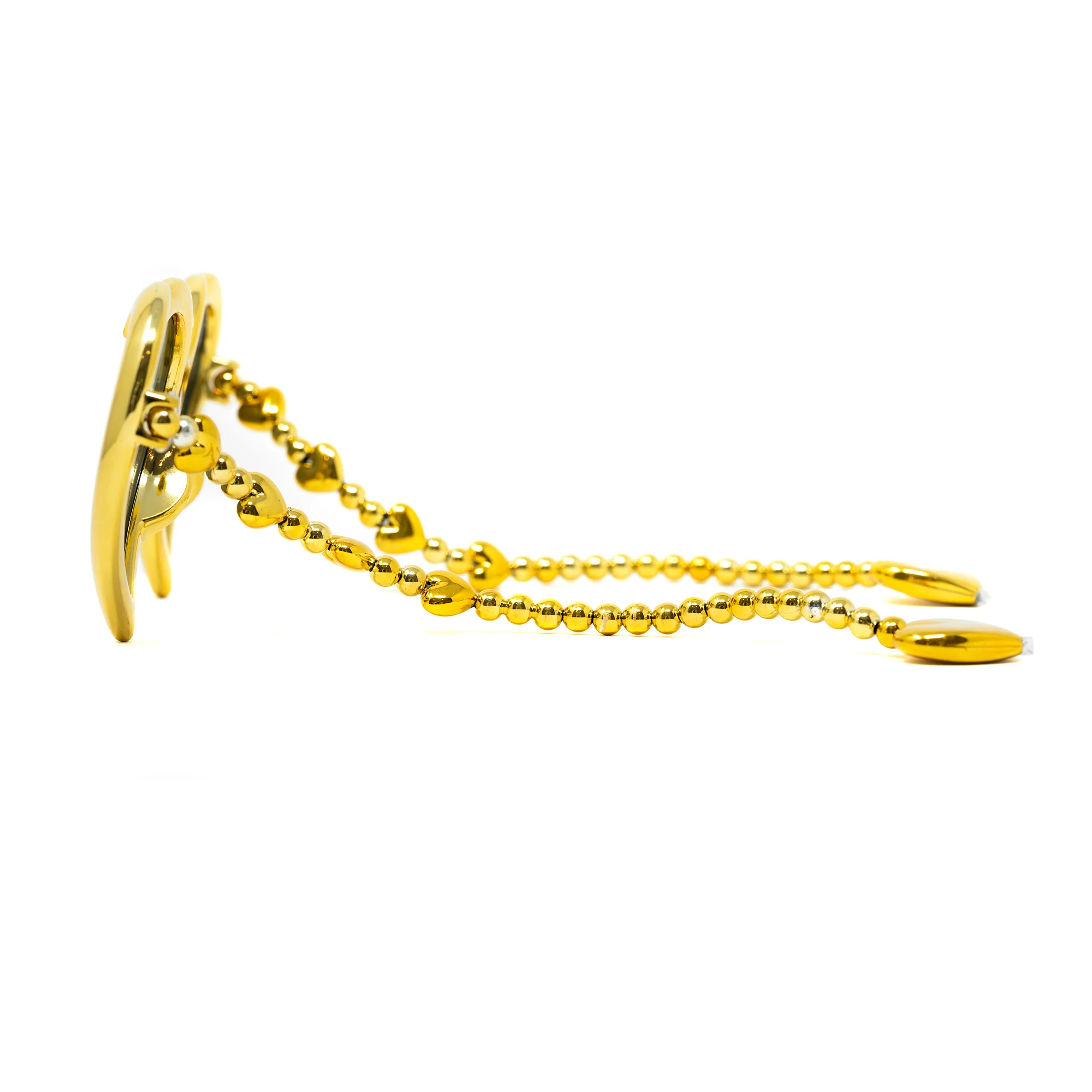 Jeremy Scott Ladies Heart Gold Sunglasses - Image 3