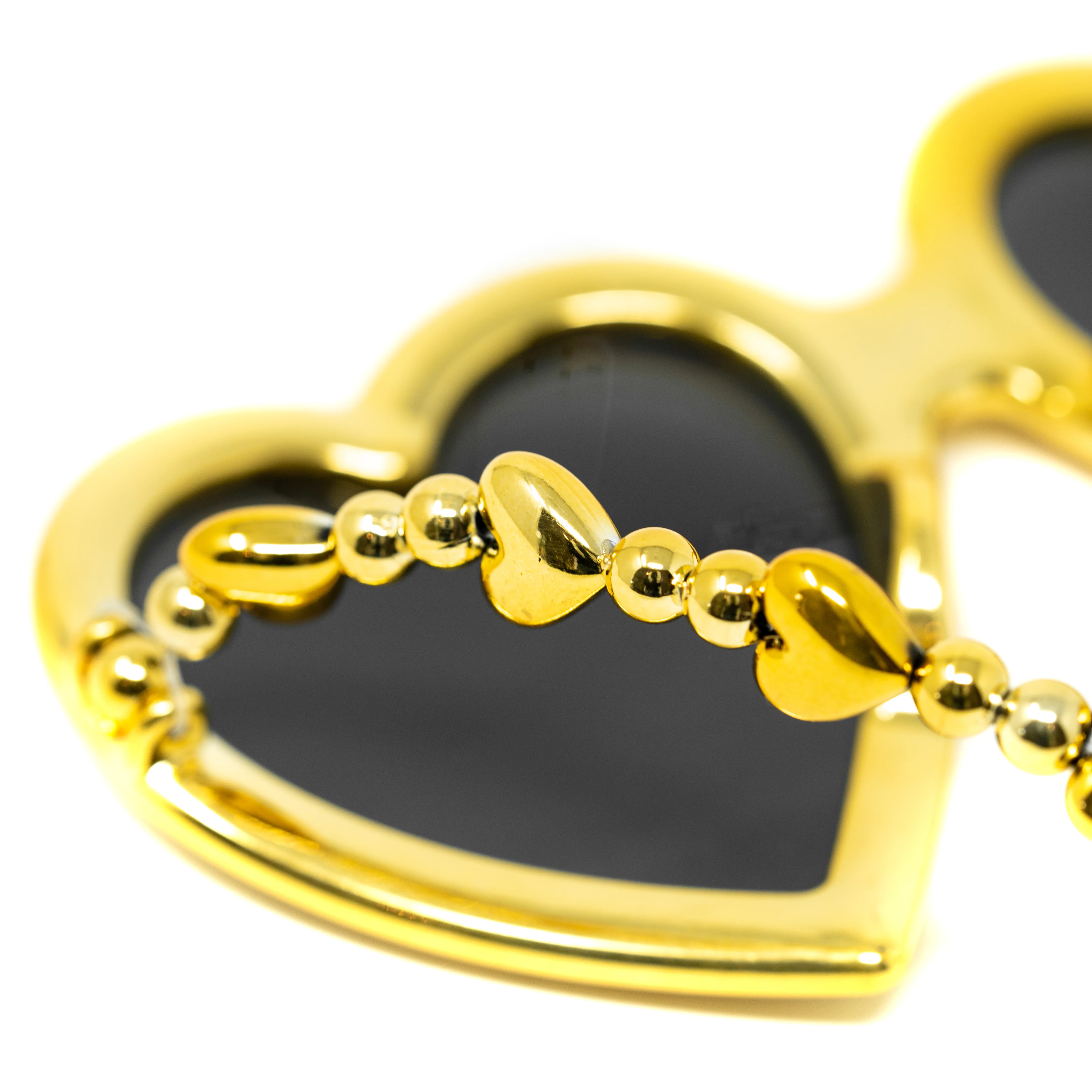 Jeremy Scott Ladies Heart Gold Sunglasses - Image 4