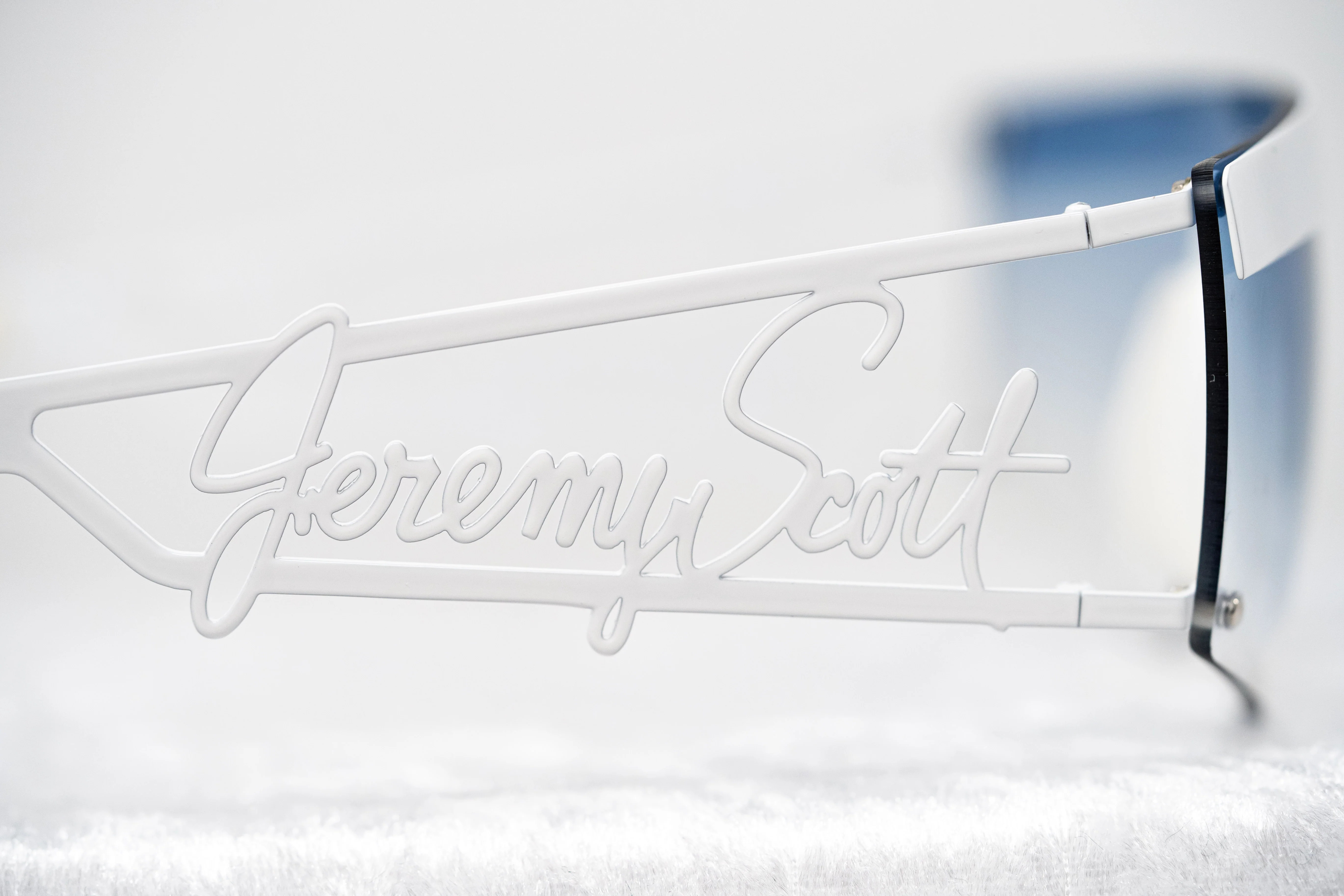Jeremy Scott Unisex Rectangular White Grey Sunglasses - Image 11