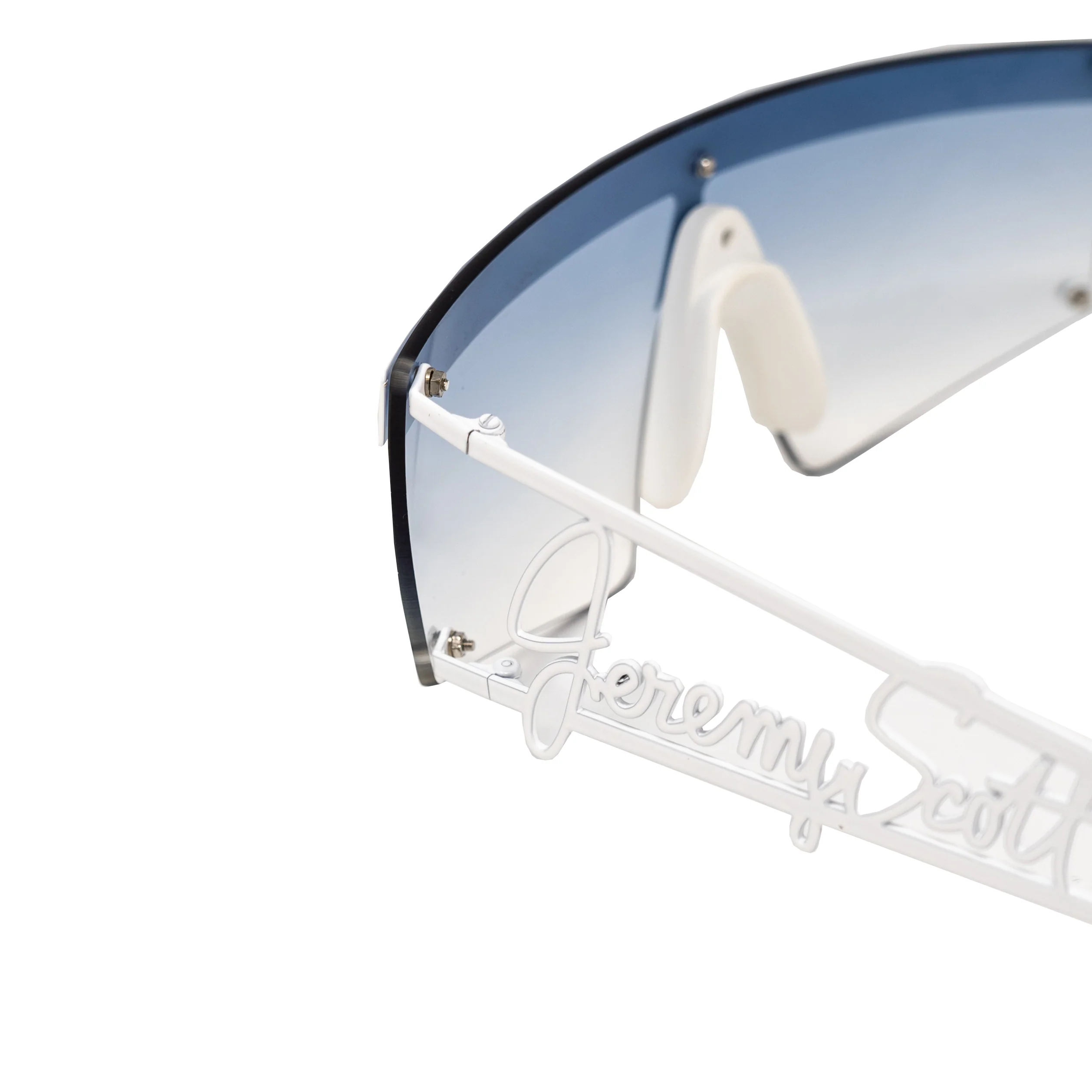 Jeremy Scott Unisex Rectangular White Grey Sunglasses - Image 3
