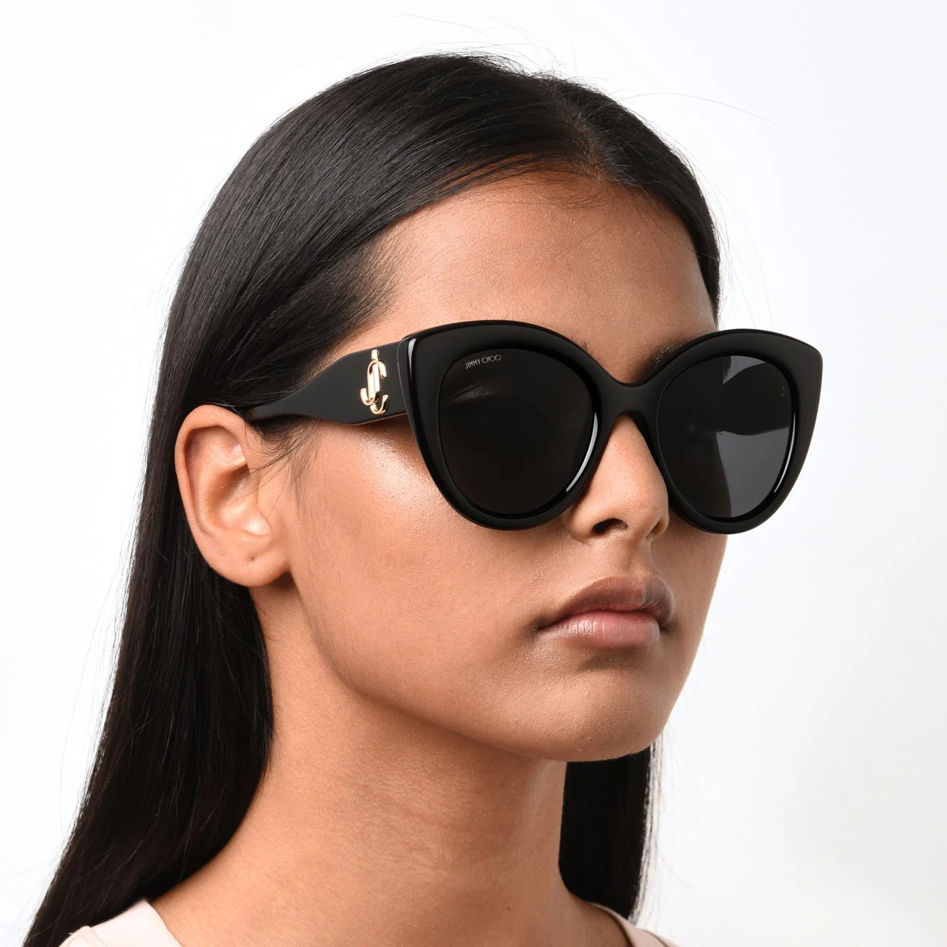 Jimmy Choo LEONE/S 1EI 52IR(JC2) Women's Black Sunglasses - Image 4