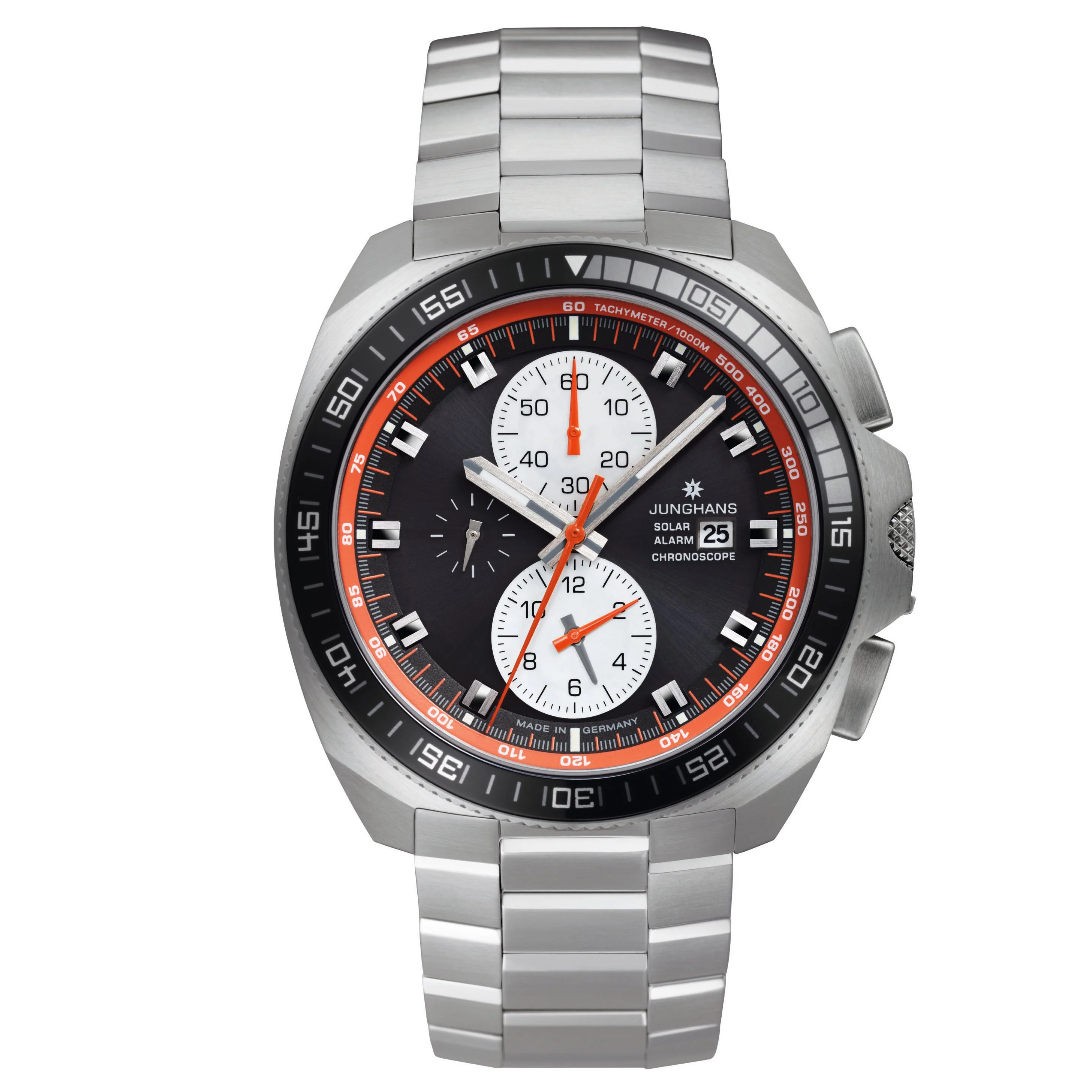 Junghans 1972 Chronoscope Solar Men's Black/Orange Watch