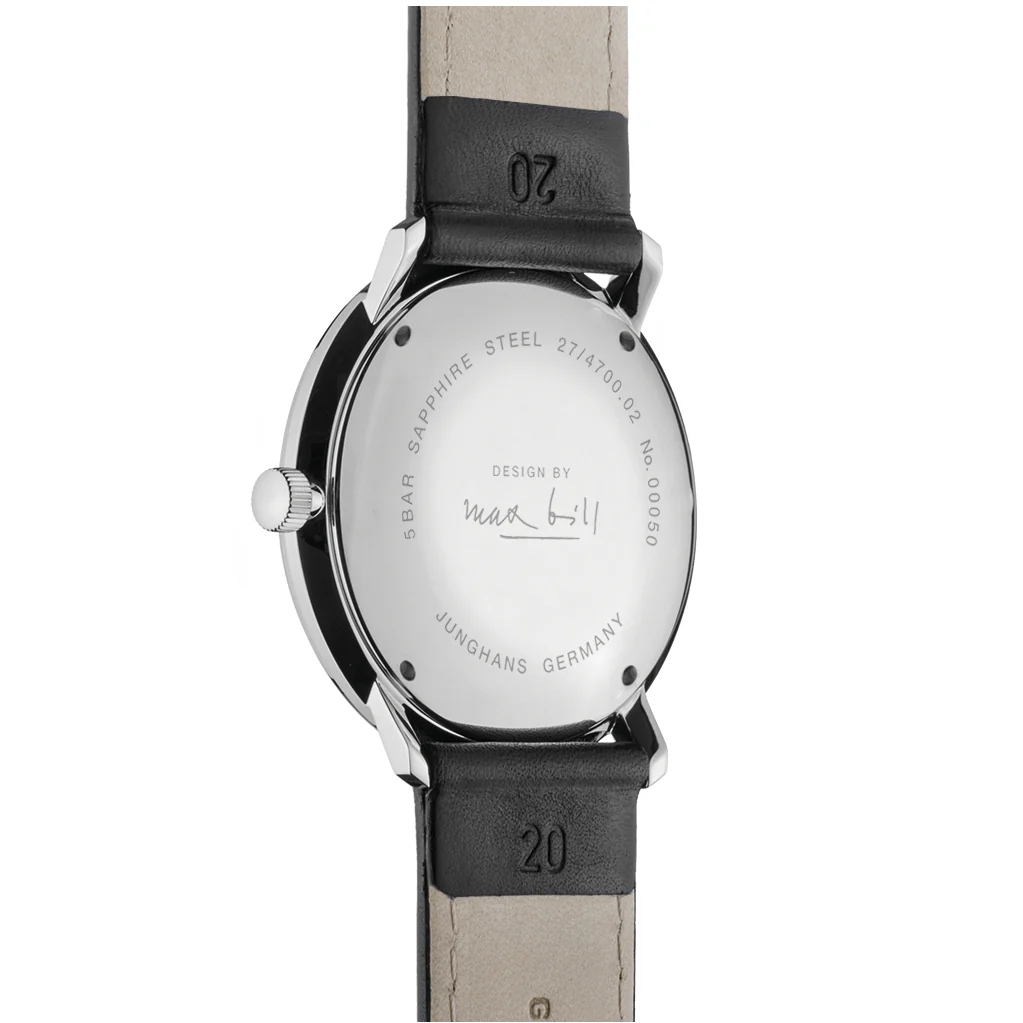Junghans Max Bill Automatic Bauhaus Unisex White/Black Watch - Image 3