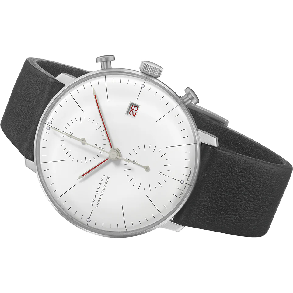 Junghans Max Bill Bauhaus Chronoscope Men's White/Black Watch - Image 3
