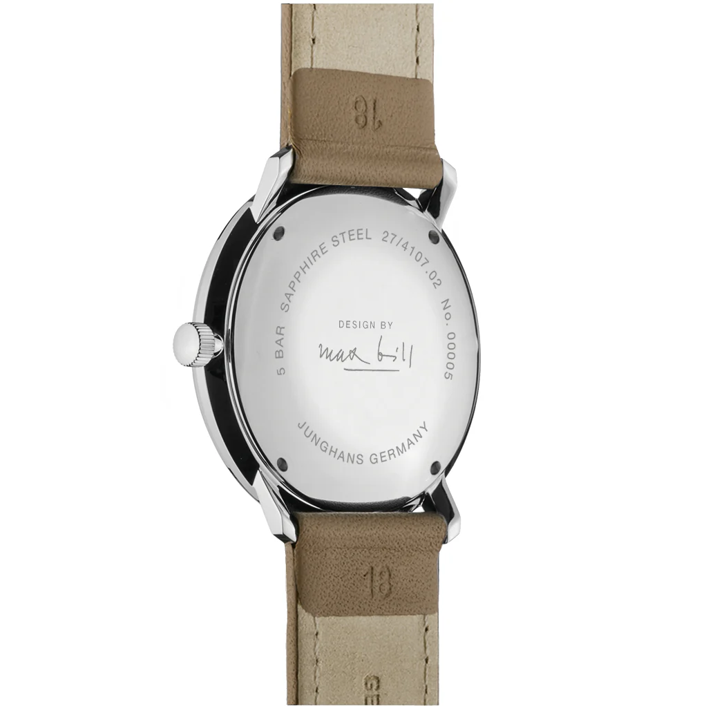 Junghans Max Bill Kleine Unisex White/Brown Watch - Image 3