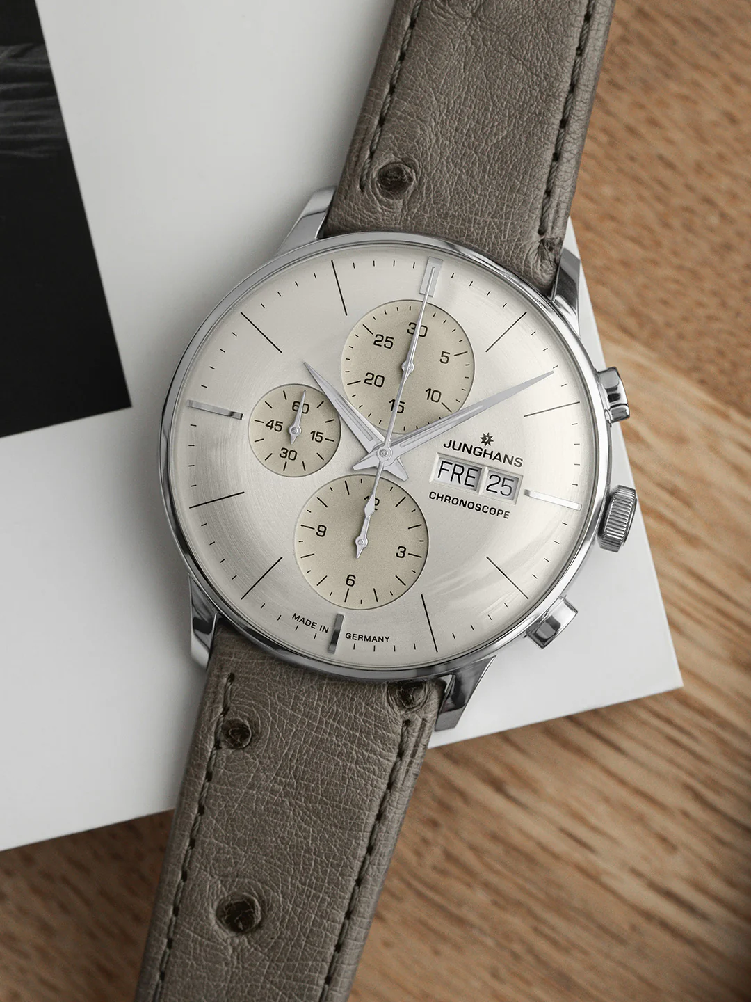 Junghans Meister Chronoscope Men's Beige Grey Watch - Image 6