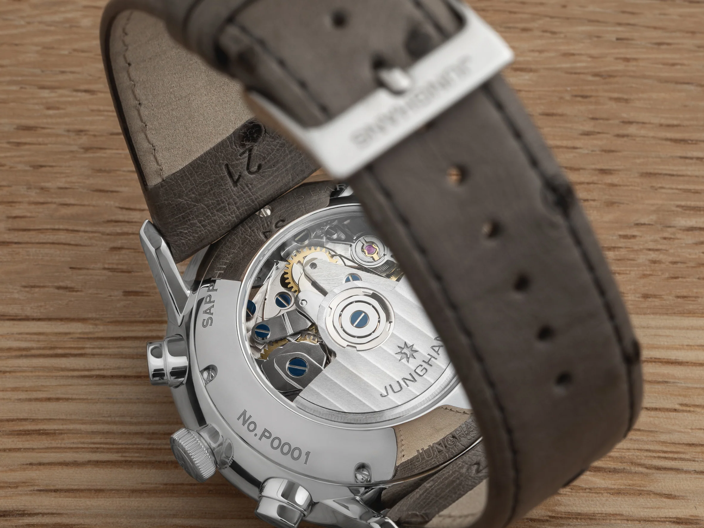 Junghans Meister Chronoscope Men's Beige Grey Watch - Image 7