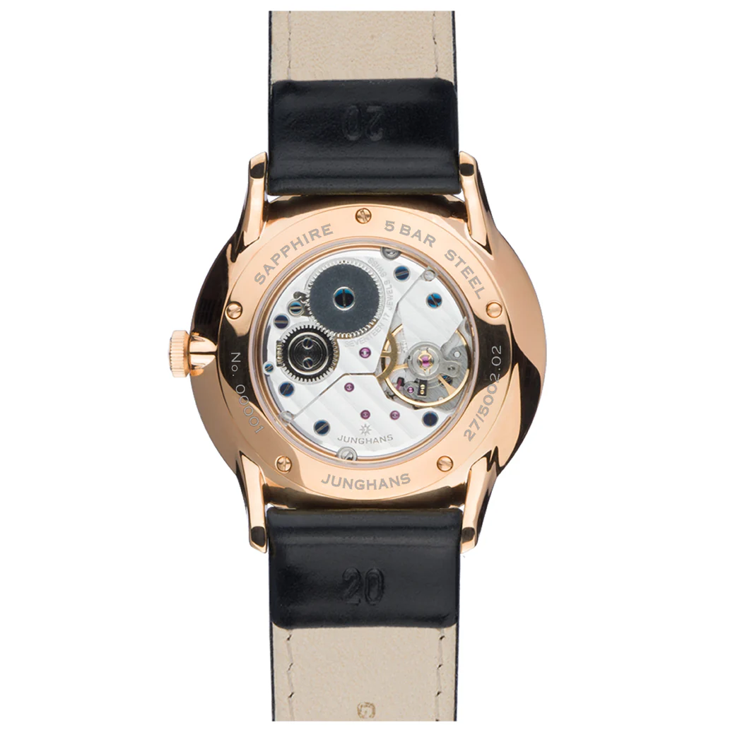 Junghans Meister Handwinding Unisex White/Rose Gold Watch - Image 3