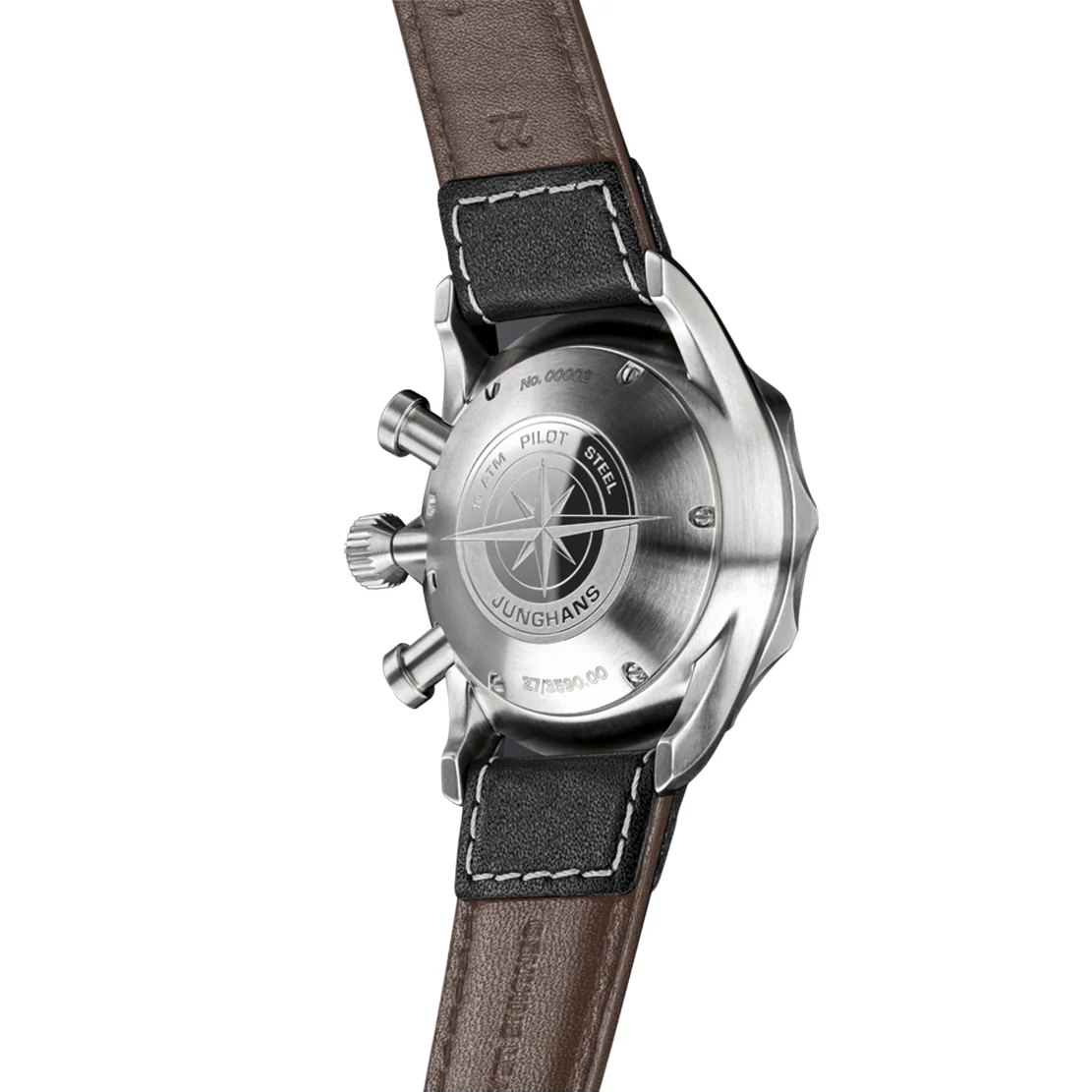 Junghans Meister Pilot Men's Black/Brown Watch - Image 4