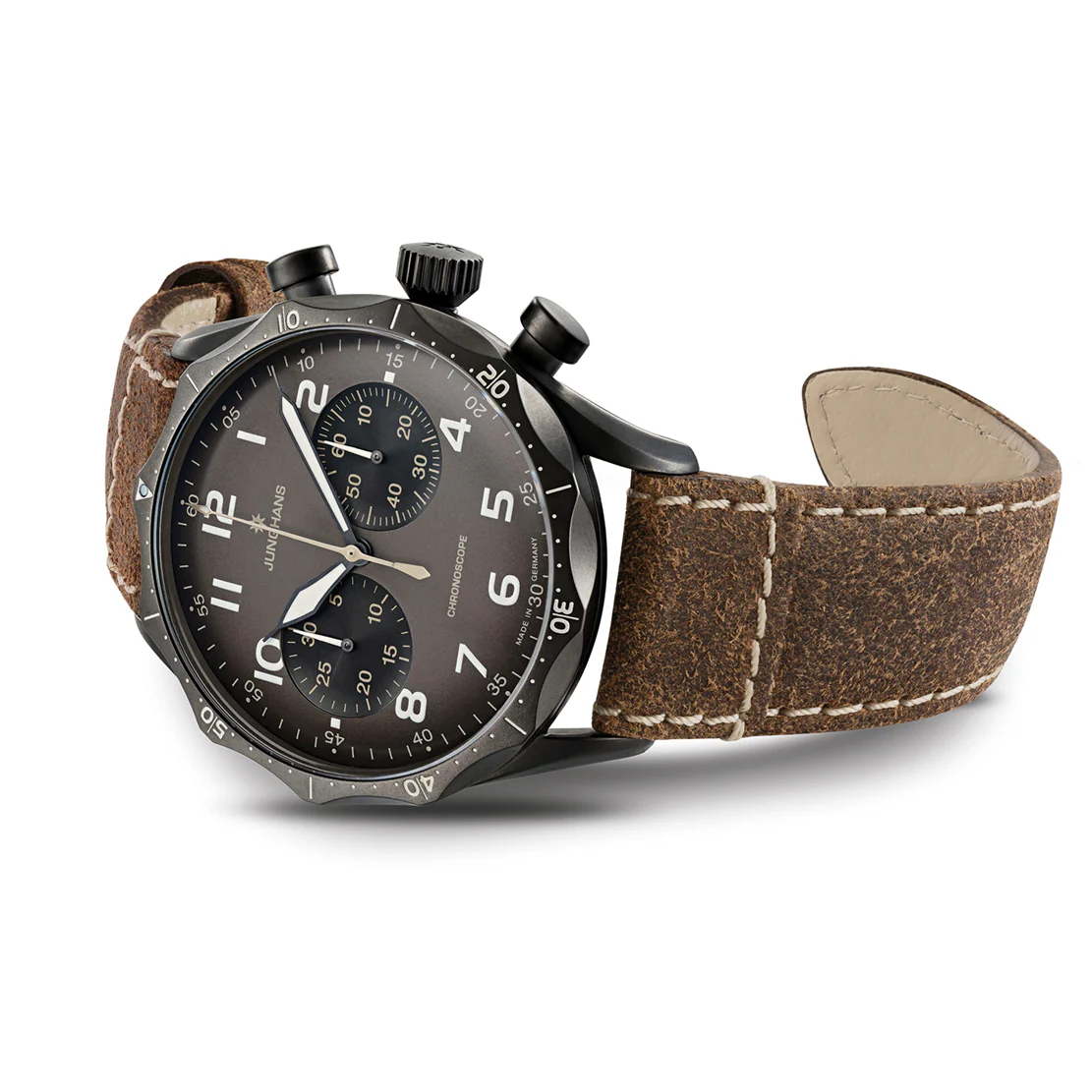 Junghans Meister Pilot Men's Black/Brown Watch - Image 2