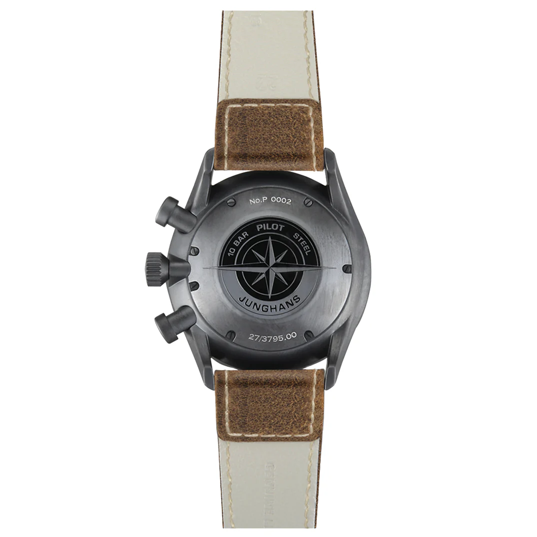 Junghans Meister Pilot Men's Black/Brown Watch - Image 3