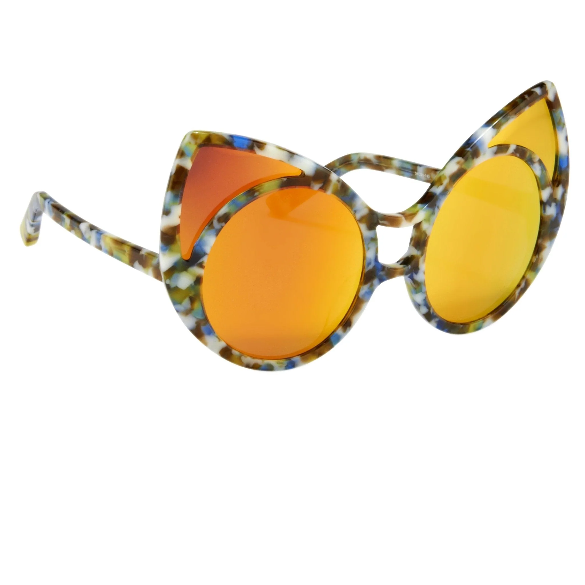 Khaleda And Fahad Sunglasses Cat Eyes Coloured Tortoise Shell and Orange - Image 3