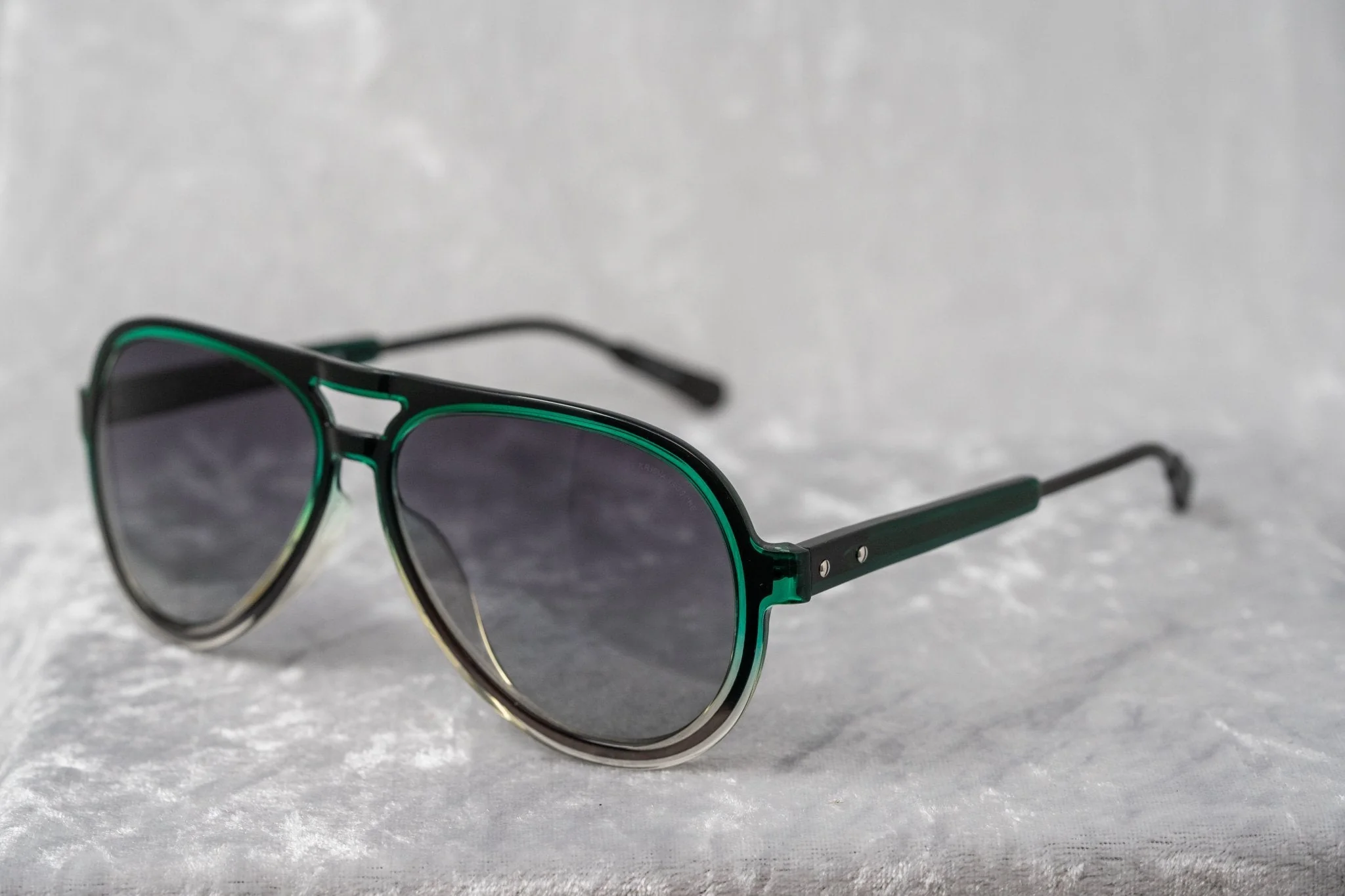 Kris Van Assche Men's Sunglasses Green and Grey Graduated - Image 5