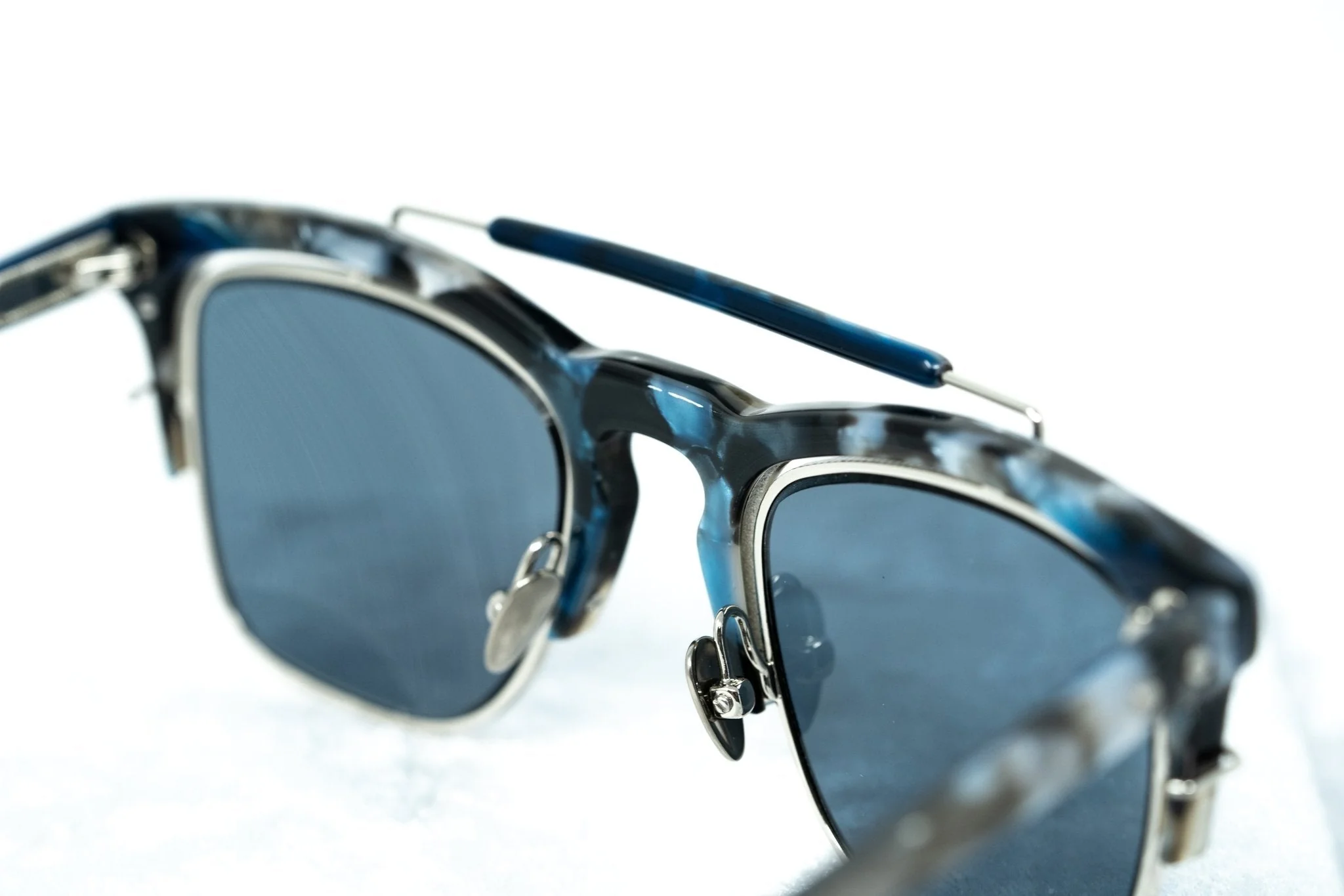 Kris Van Assche Sunglasses D-Frame Black Tortoise and Blue Lenses - Image 4