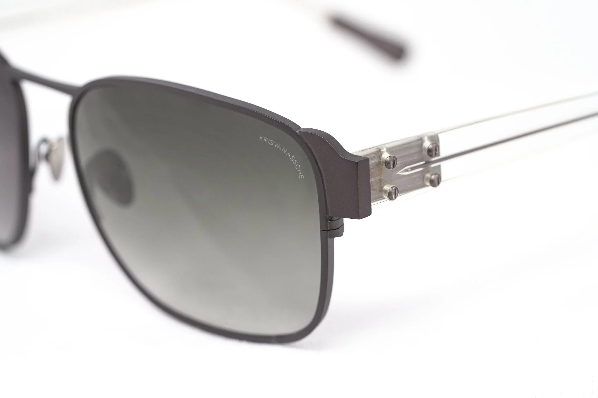 Kris Van Assche Sunglasses D-Frame Matt Brown and Grey - Image 7