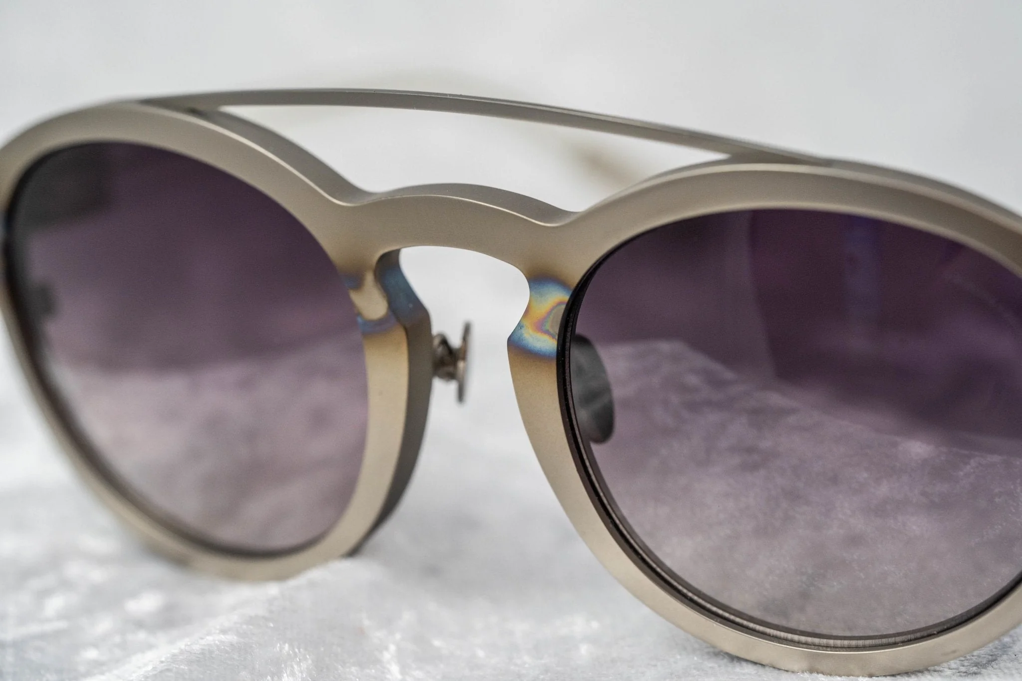Kris Van Assche Sunglasses Round Burnt Silver and Grey - Image 6