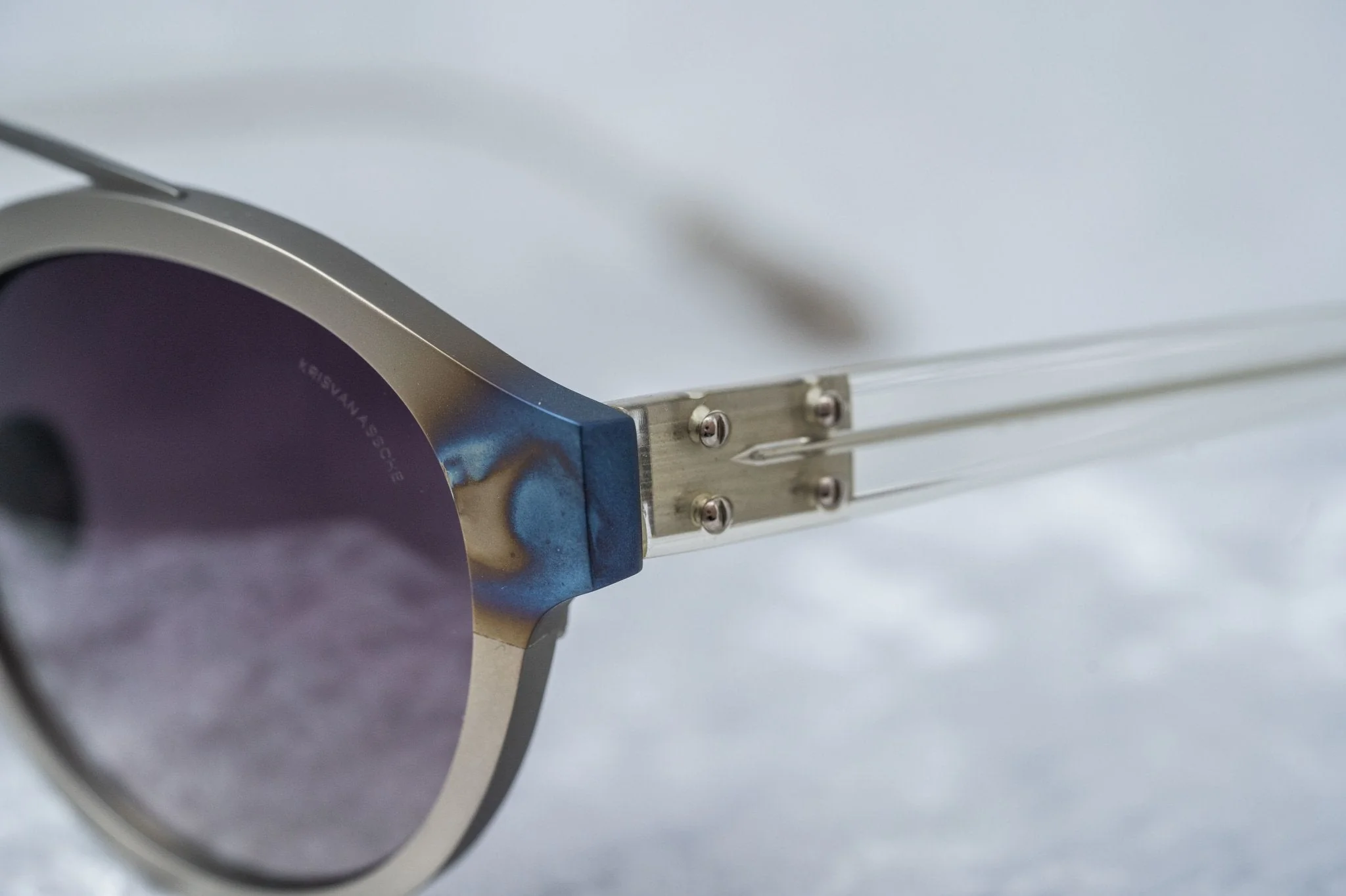 Kris Van Assche Sunglasses Round Burnt Silver and Grey - Image 7