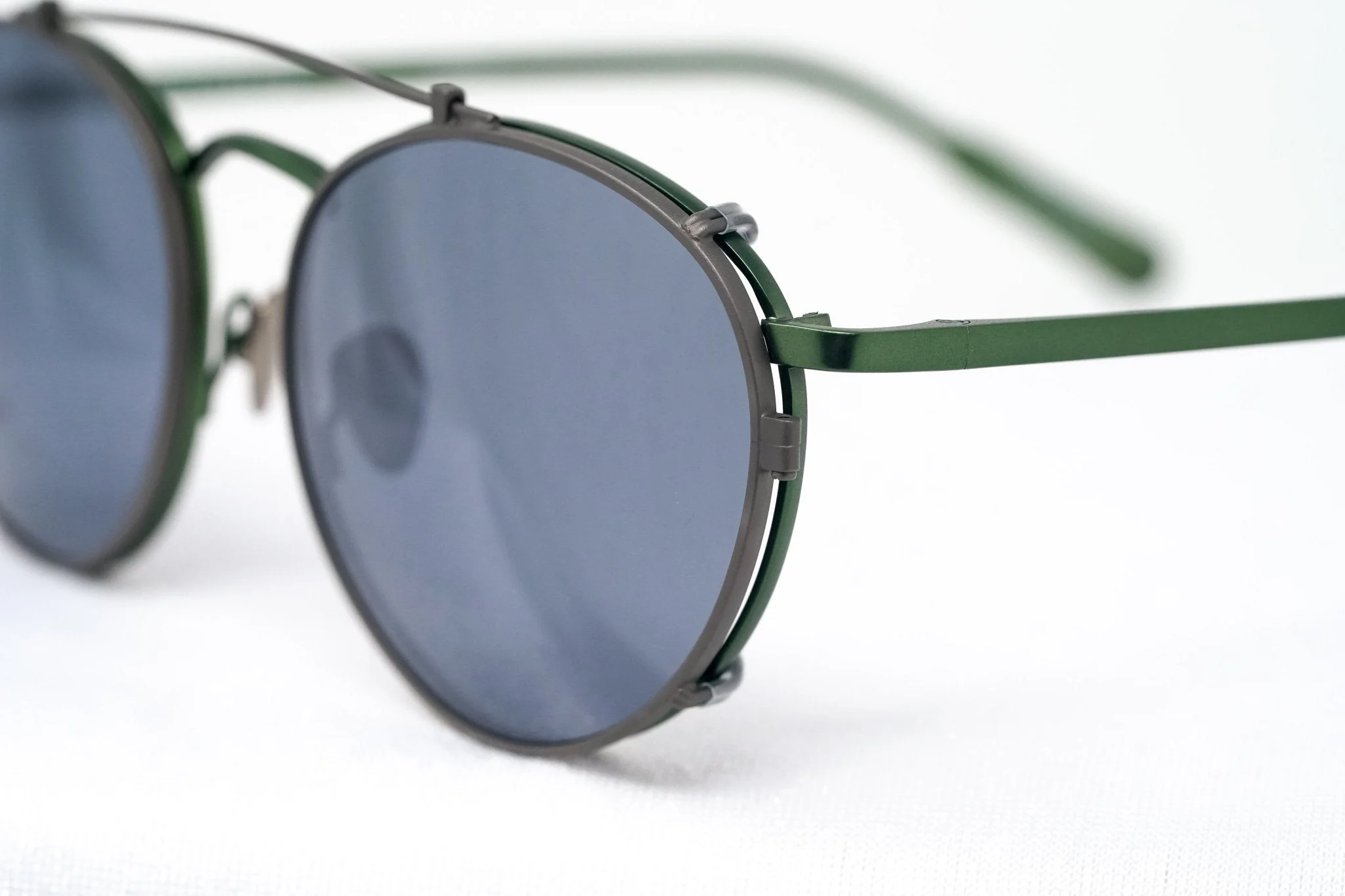 Kris Van Assche Sunglasses Round Green and Gunmetal Grey - Image 6