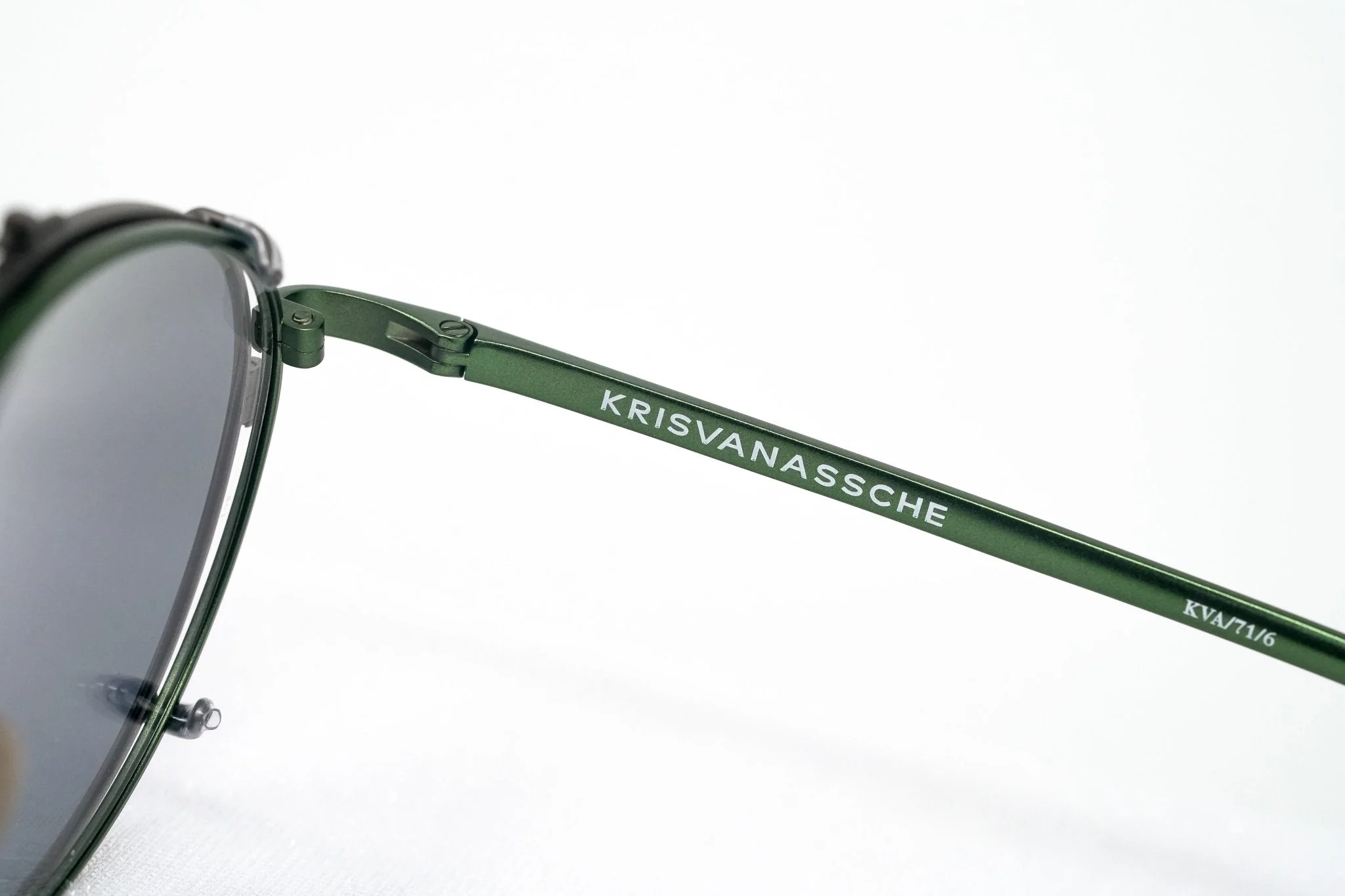 Kris Van Assche Sunglasses Round Green and Gunmetal Grey - Image 7
