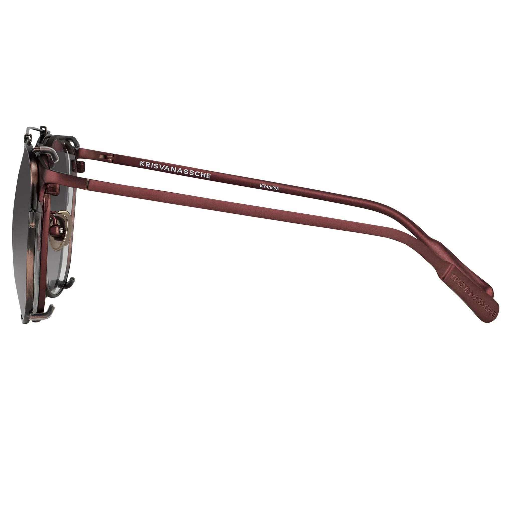 Kris Van Assche Sunglasses Round Antique Bronze and Grey - Image 4