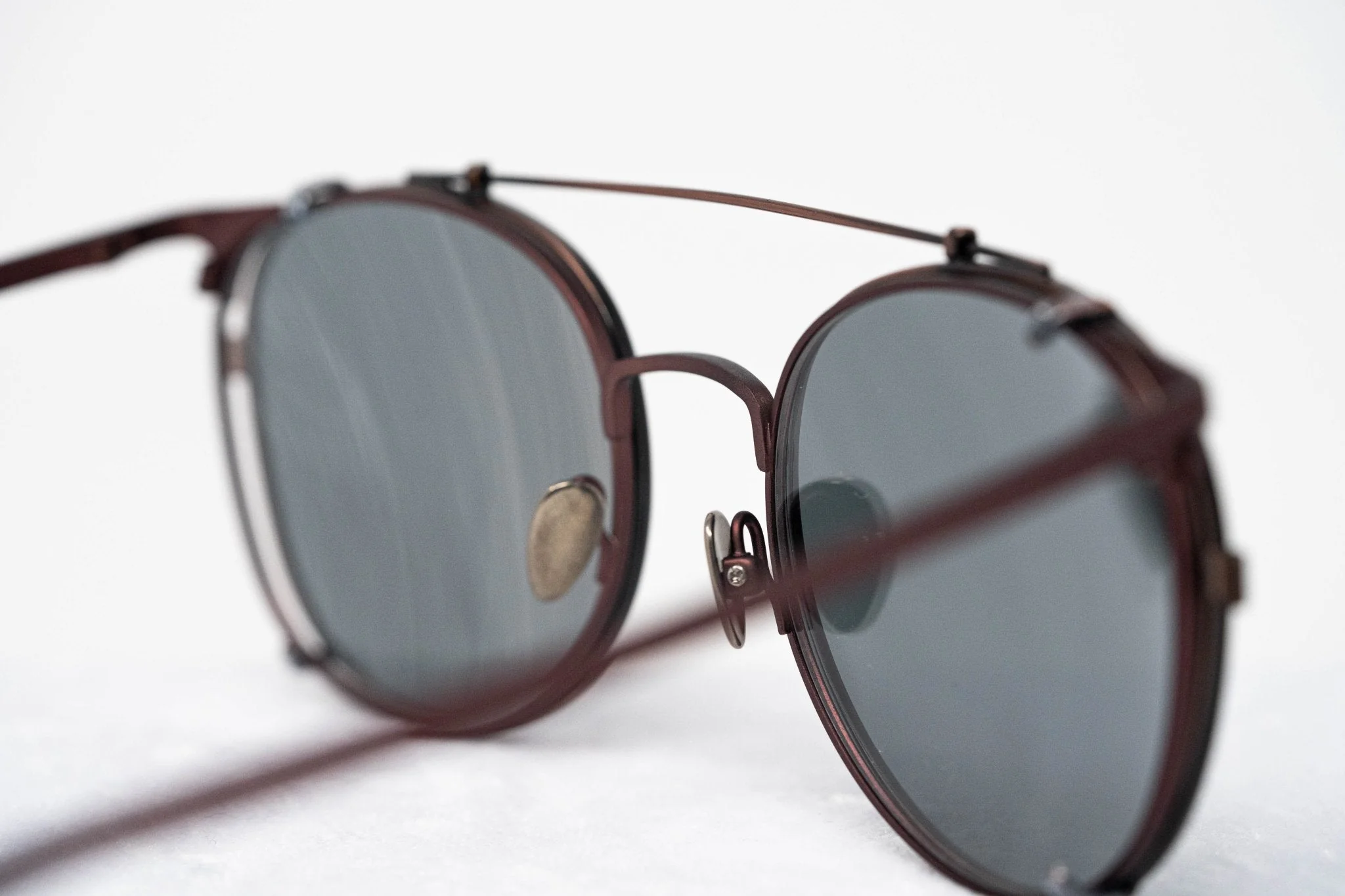 Kris Van Assche Sunglasses Round Antique Bronze and Grey - Image 7