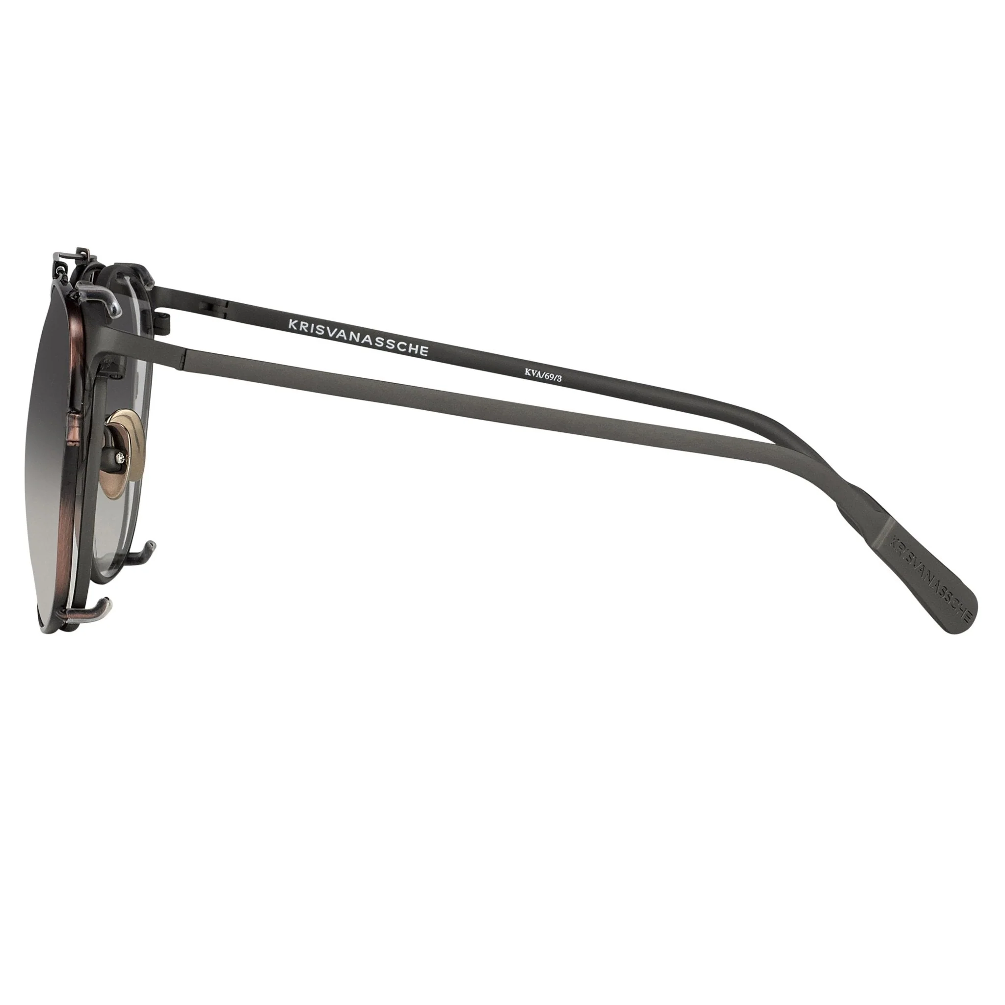 Kris Van Assche Sunglasses Round Bronze and Grey - Image 3