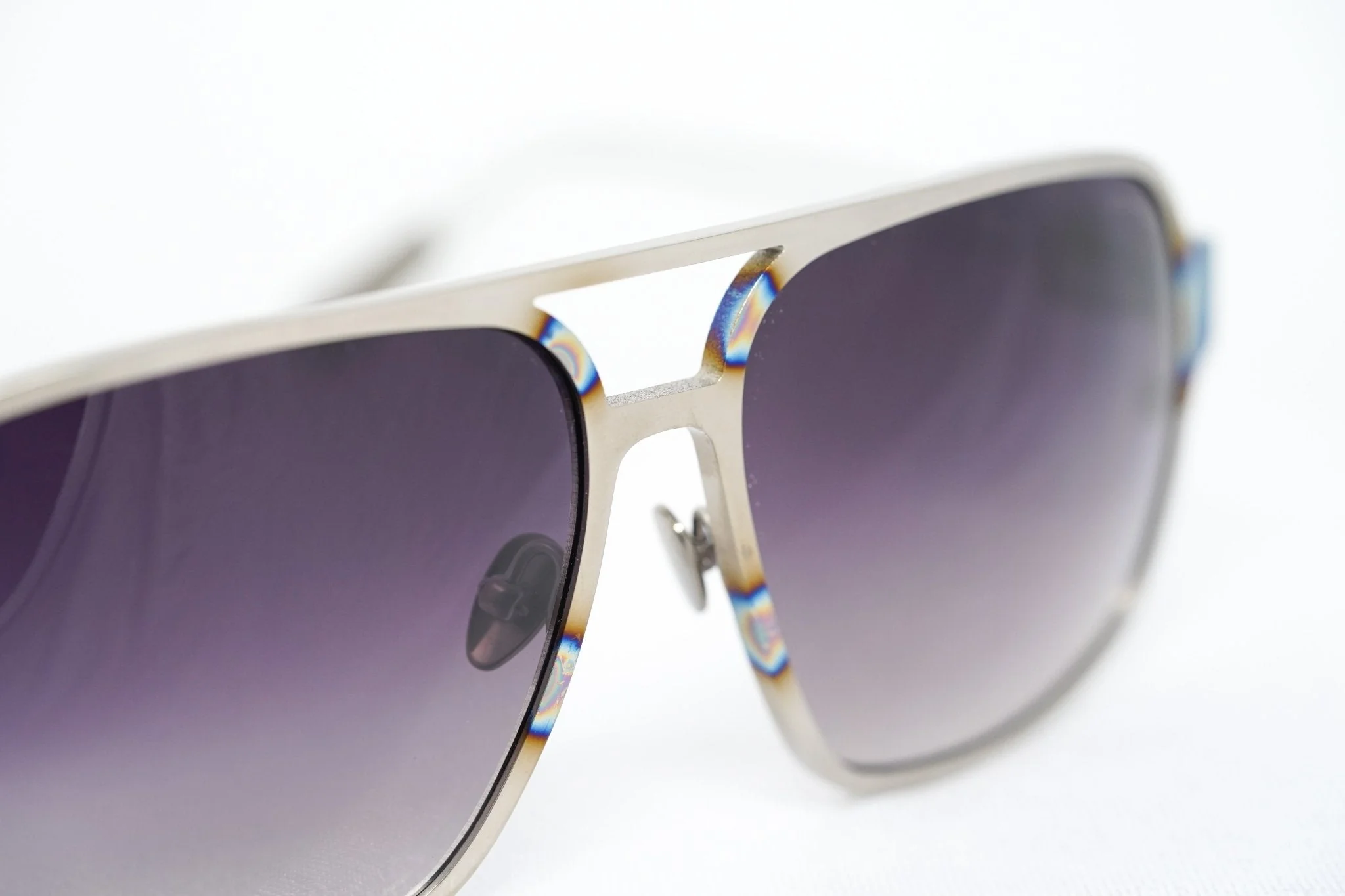 Kris Van Assche Sunglasses Rectangular Purple and Metalic SIlver - Image 13