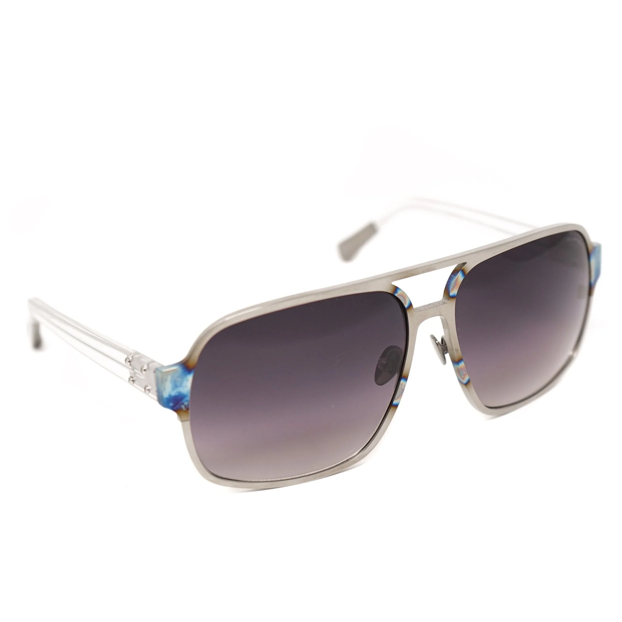 Kris Van Assche Sunglasses Rectangular Purple and Metalic SIlver - Image 2