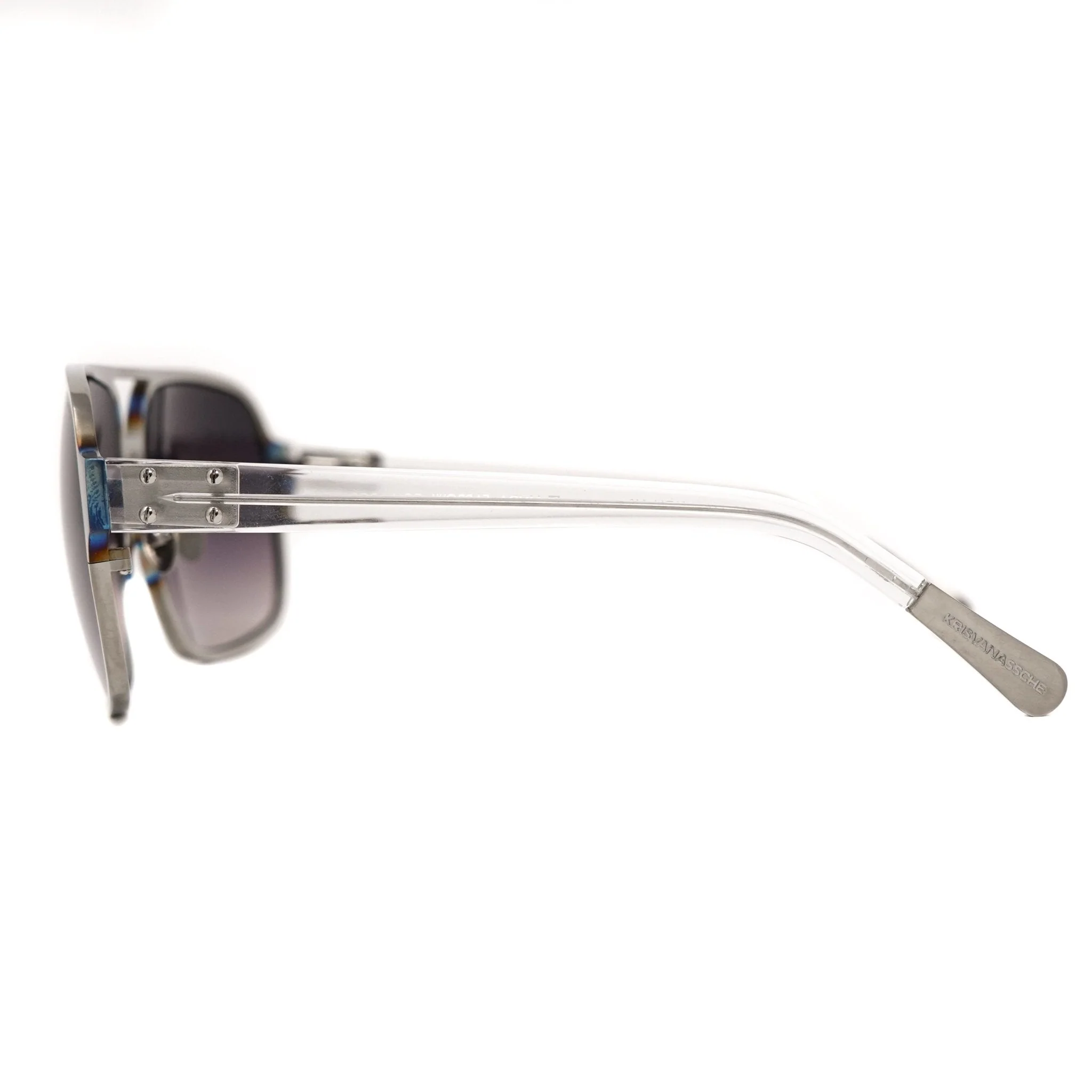 Kris Van Assche Sunglasses Rectangular Purple and Metalic SIlver - Image 3