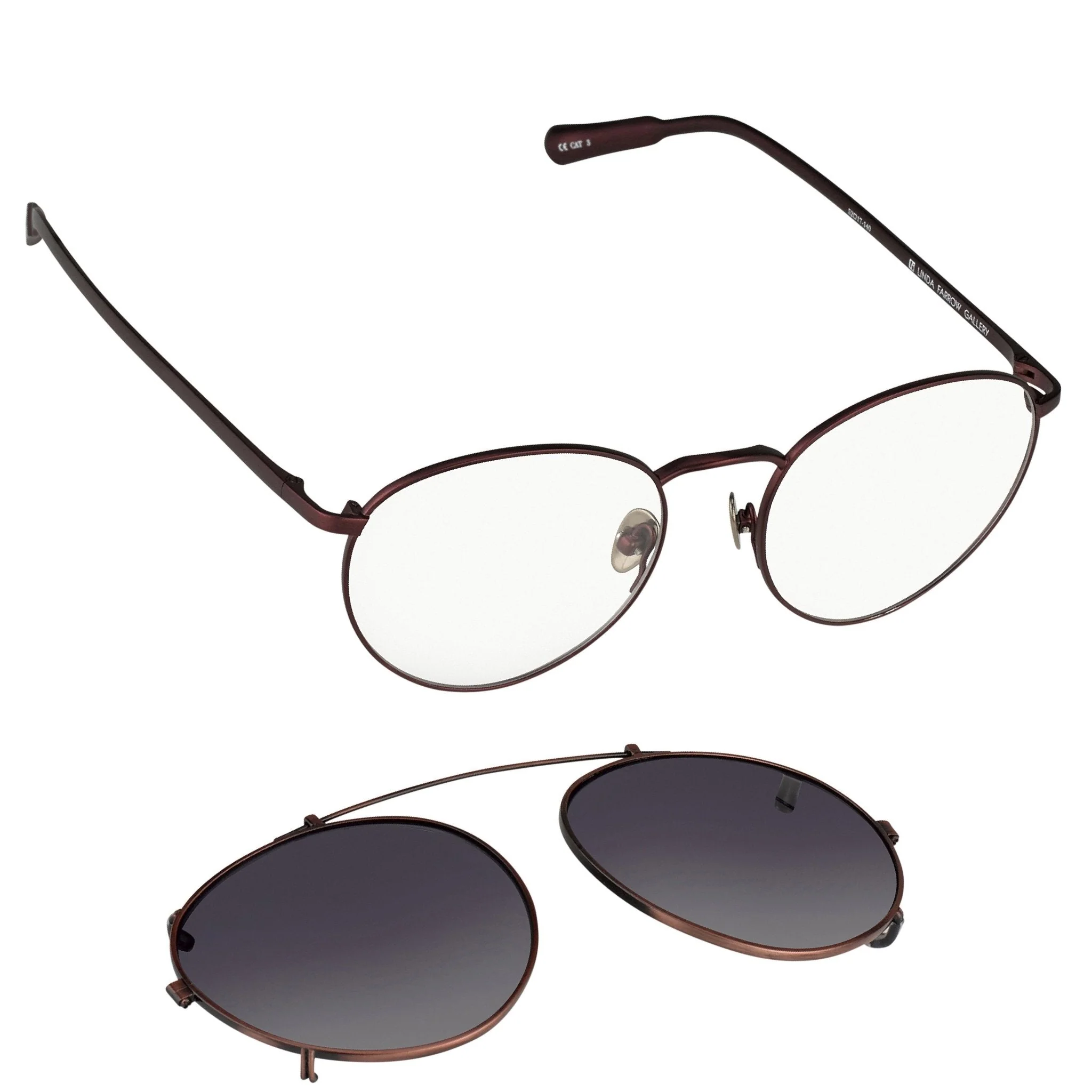 Kris Van Assche Sunglasses Round Matte Burgundy and Grey - Image 2