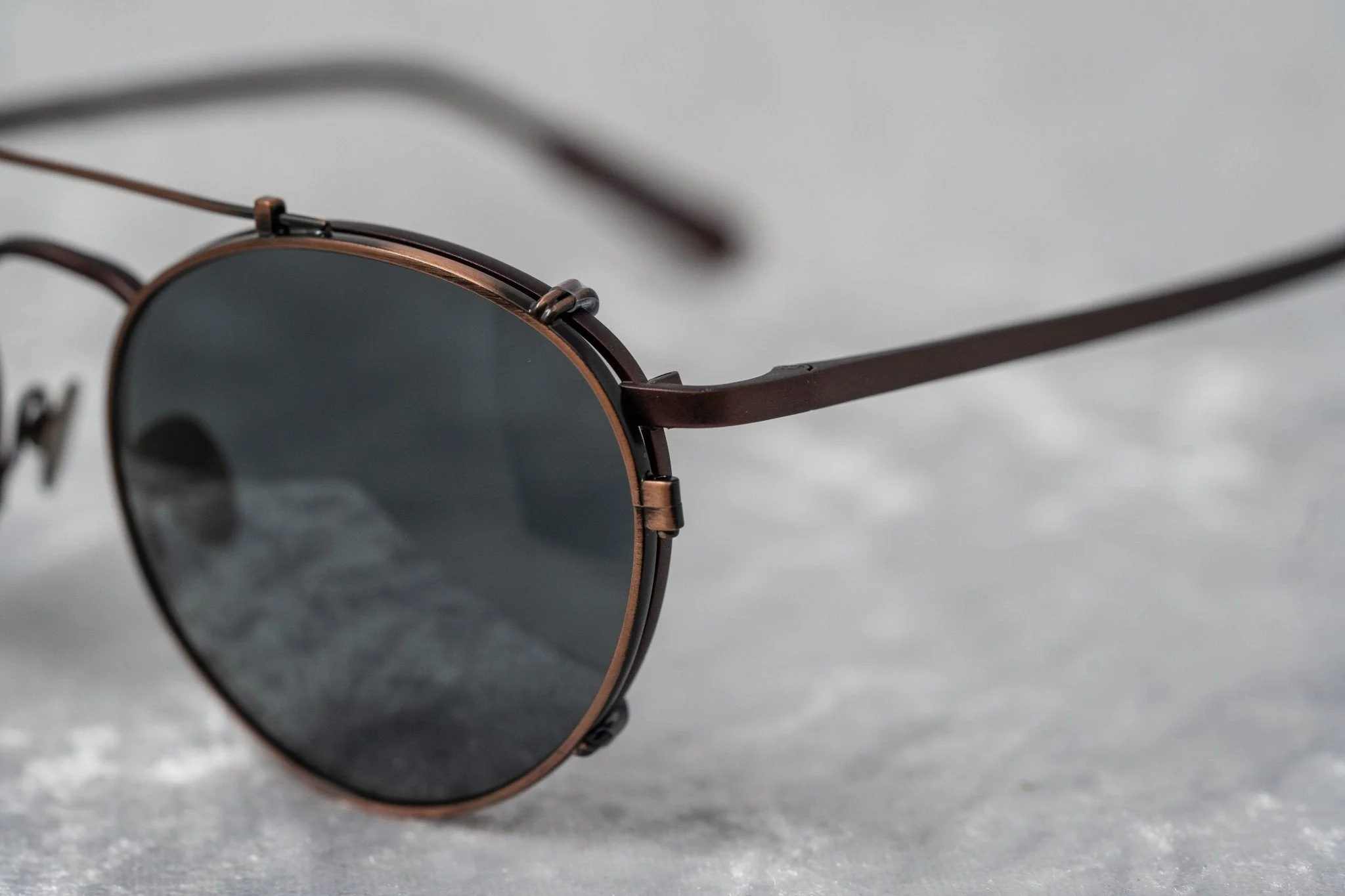 Kris Van Assche Sunglasses Round Matte Burgundy and Grey - Image 6