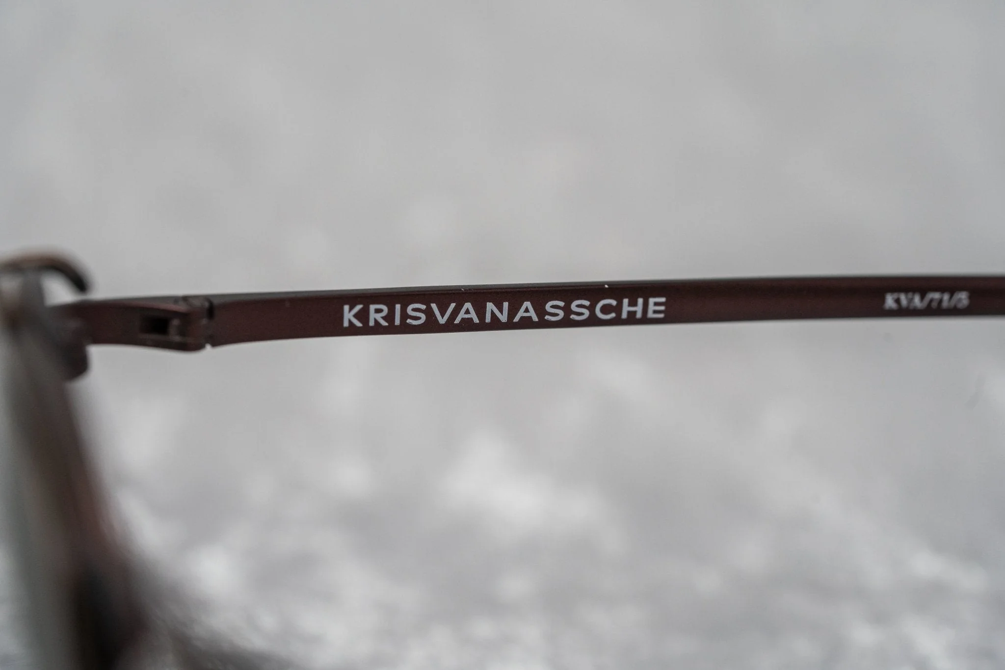 Kris Van Assche Sunglasses Round Matte Burgundy and Grey - Image 8