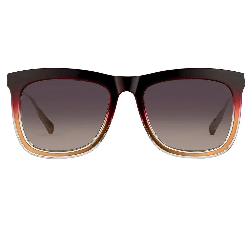Kris Van Assche Sunglasses D-Frame Burgundy and Brown