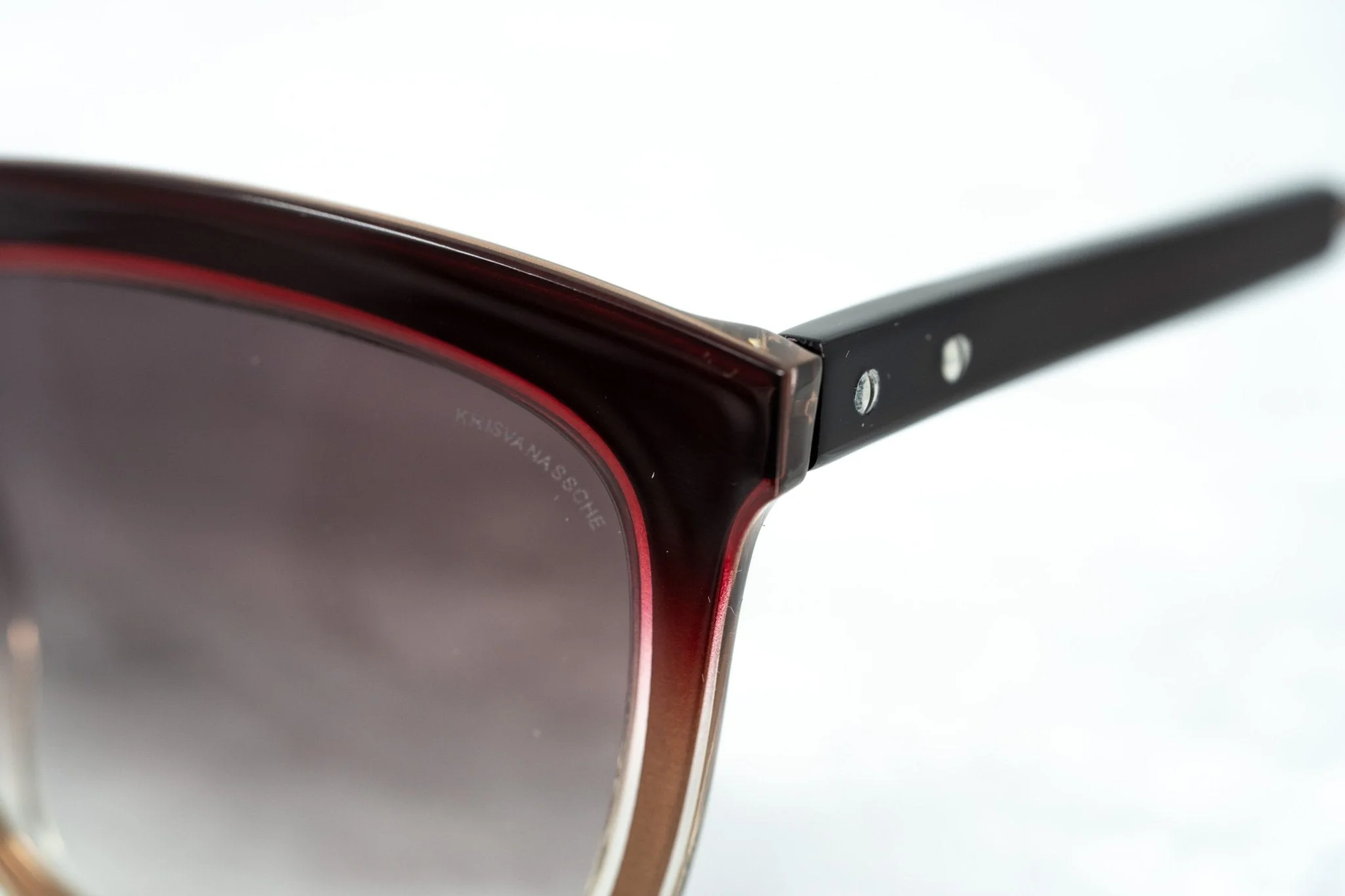 Kris Van Assche Sunglasses D-Frame Burgundy and Brown - Image 5