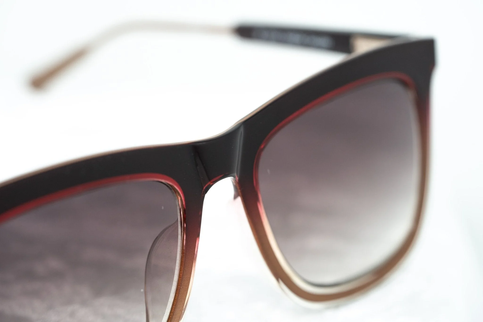 Kris Van Assche Sunglasses D-Frame Burgundy and Brown - Image 6