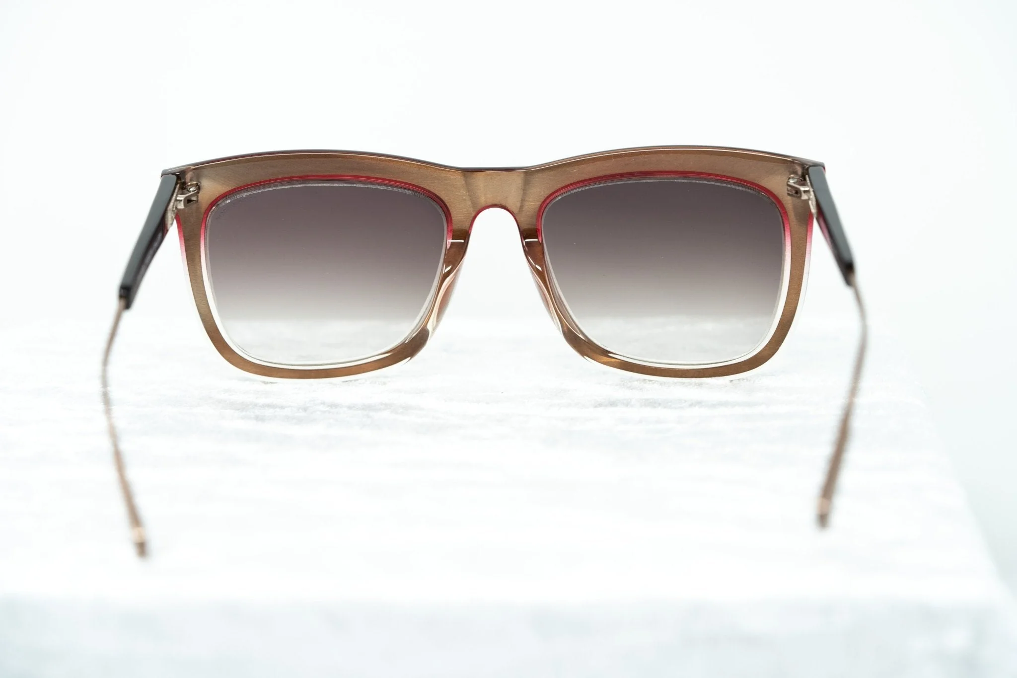 Kris Van Assche Sunglasses D-Frame Burgundy and Brown - Image 8