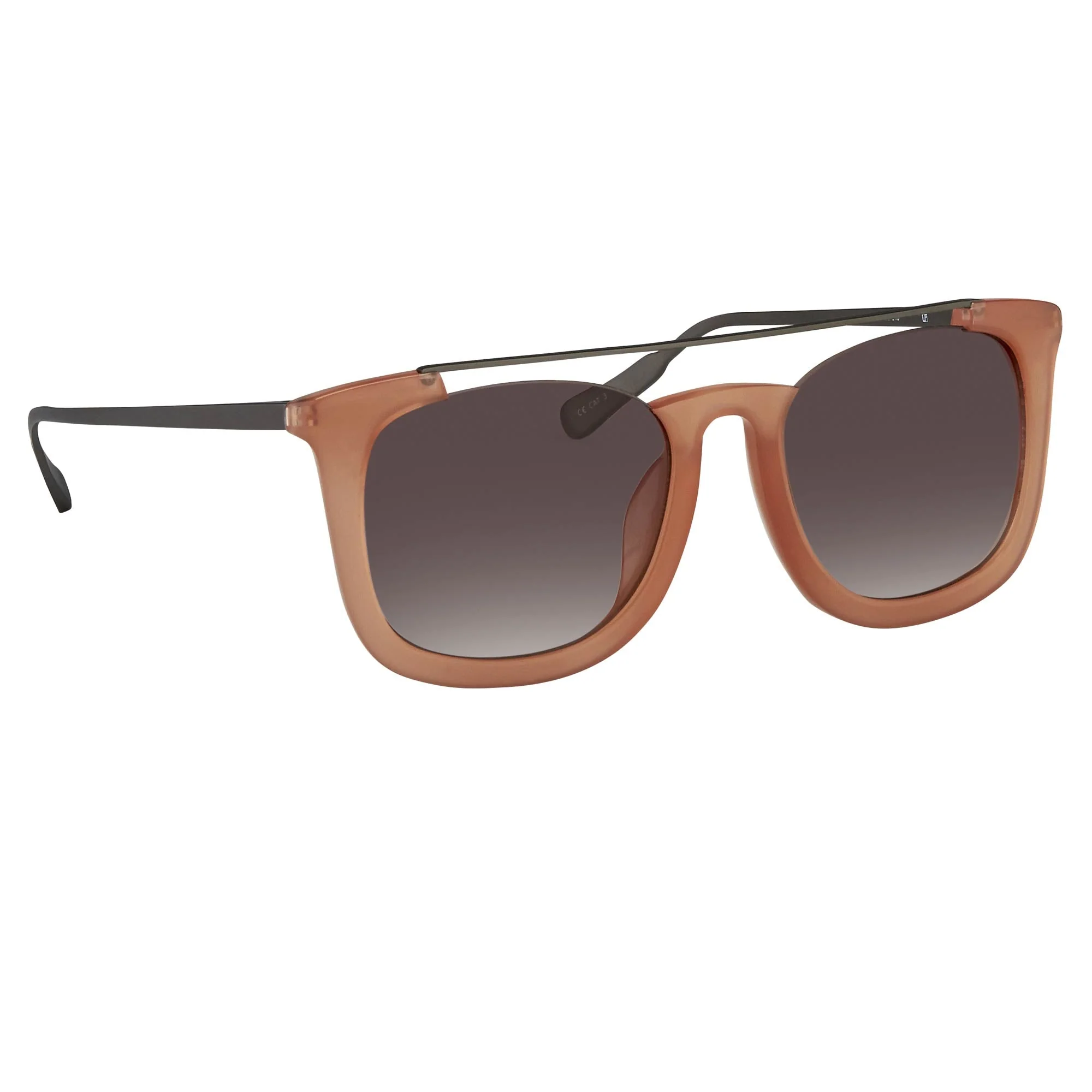 Kris Van Assche Sunglasses D-Frame Peach and Brown - Image 3