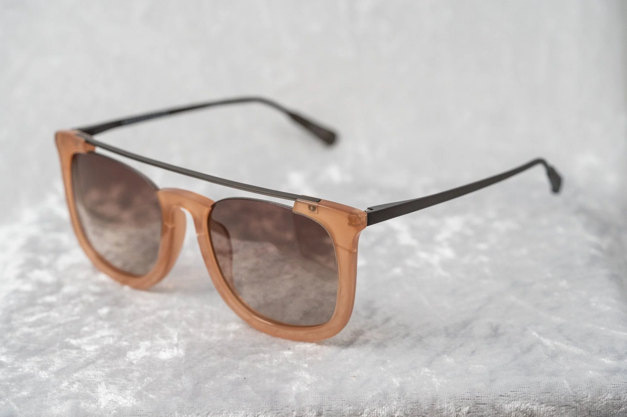 Kris Van Assche Sunglasses D-Frame Peach and Brown - Image 5