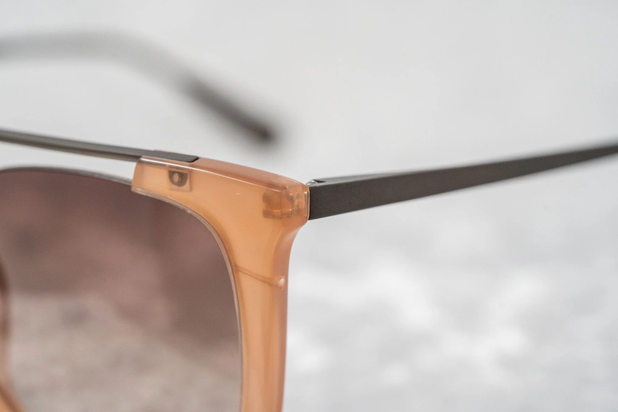 Kris Van Assche Sunglasses D-Frame Peach and Brown - Image 7